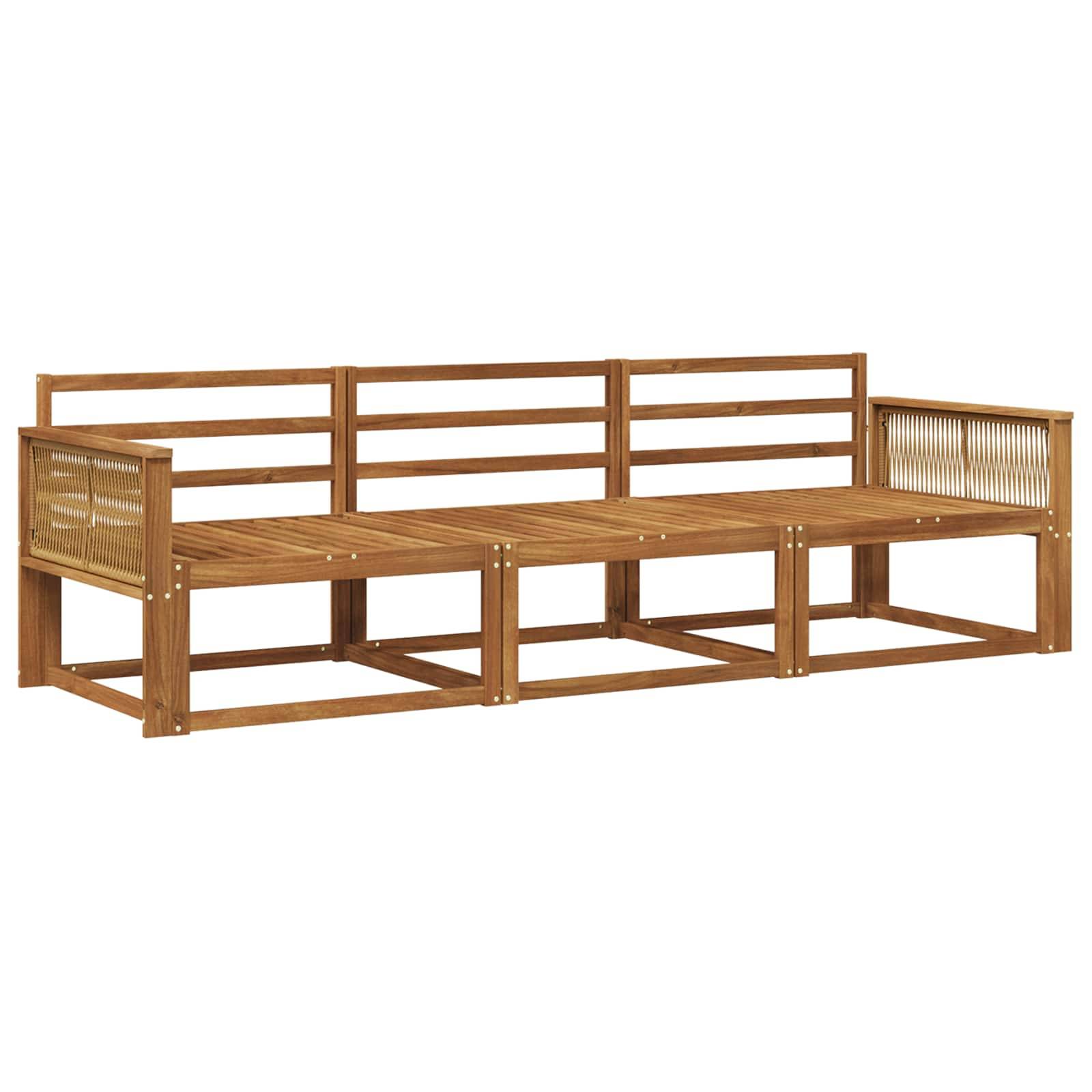 vidaXL Outdoor-Sofagarnitur 3 pcs Natur Massivholz Akazie