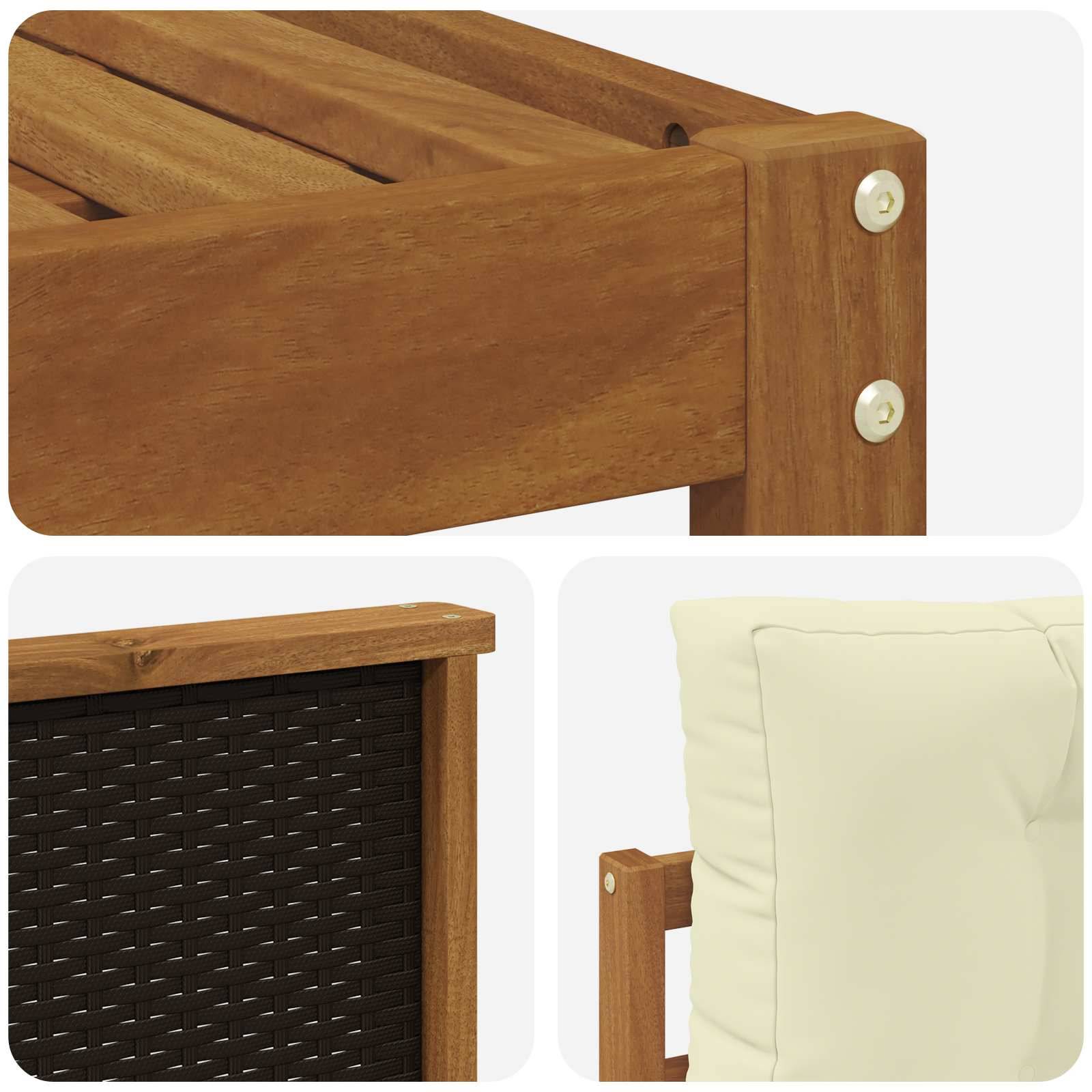 vidaXL Outdoor-Sofagarnitur mit Kissen 4 pcs Natur und Creme