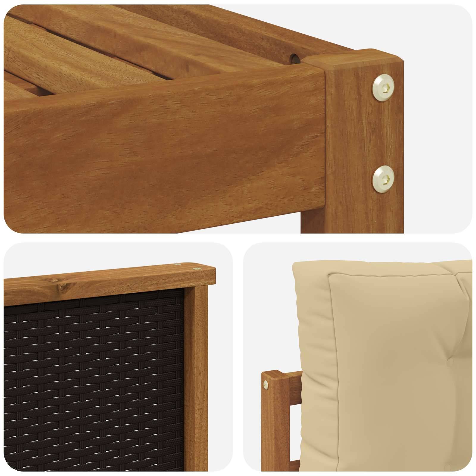 vidaXL Outdoor-Sofagarnitur mit Kissen 9 pcs Natur und Beige