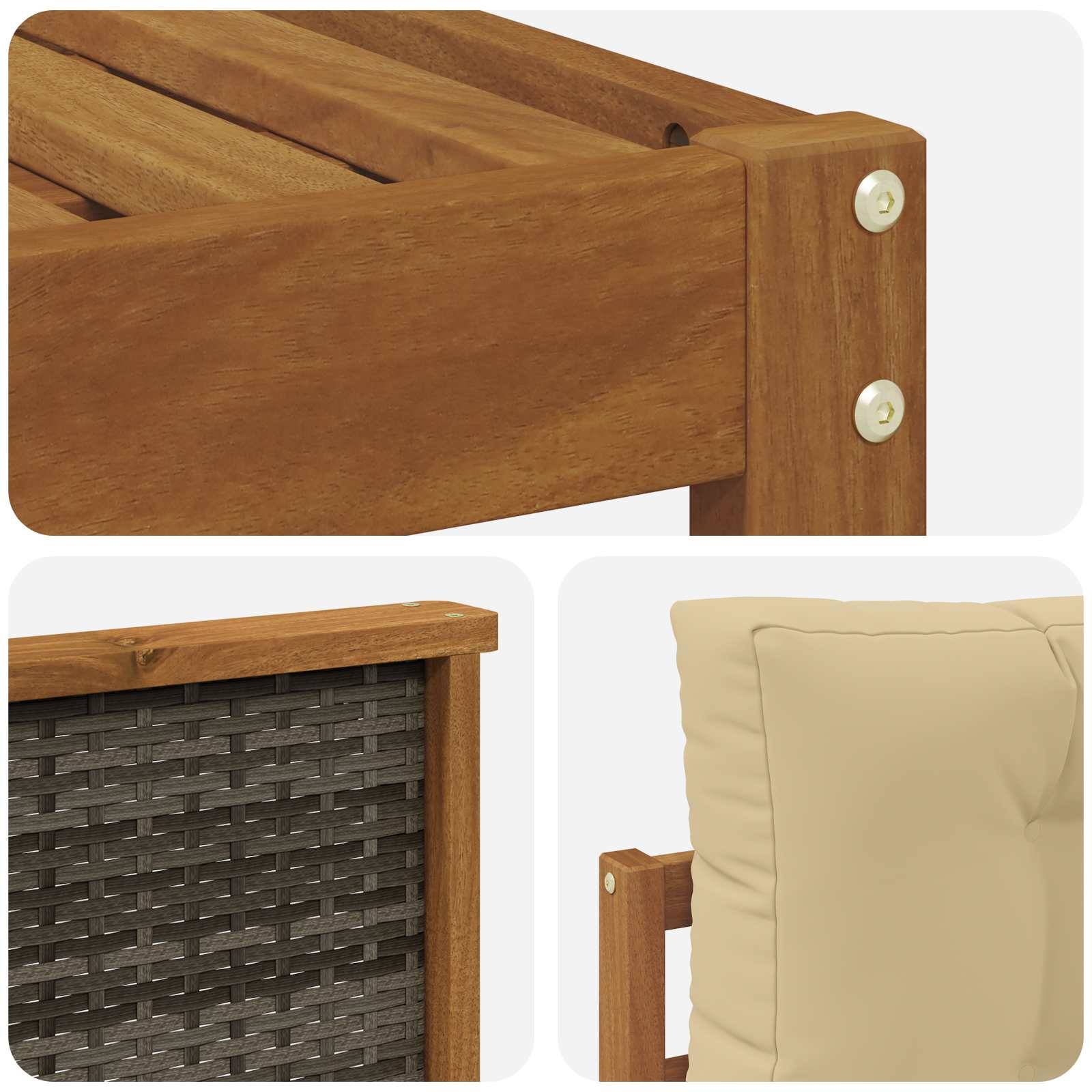 vidaXL Outdoor-Sofagarnitur mit Kissen 5 pcs Natur und Beige