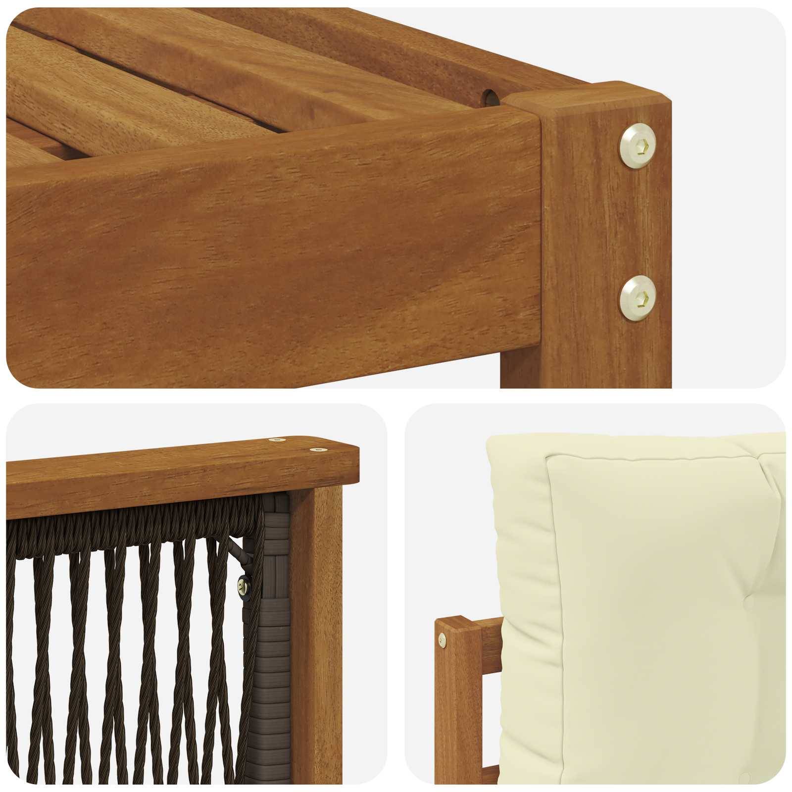 vidaXL Outdoor-Sofagarnitur mit Kissen 5 pcs Natur und Creme