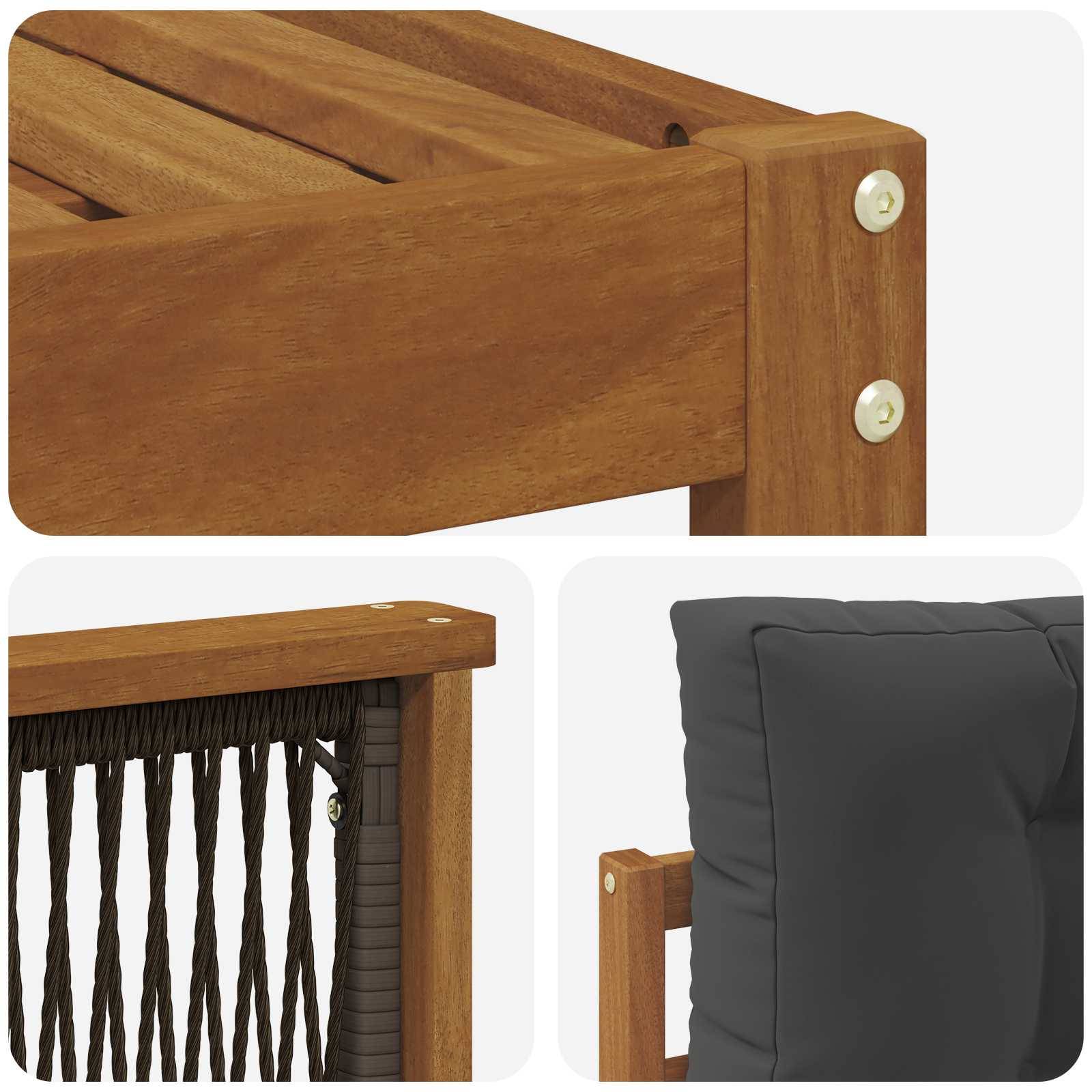 vidaXL Outdoor-Sofagarnitur mit Kissen 5 pcs Natur und Anthrazit