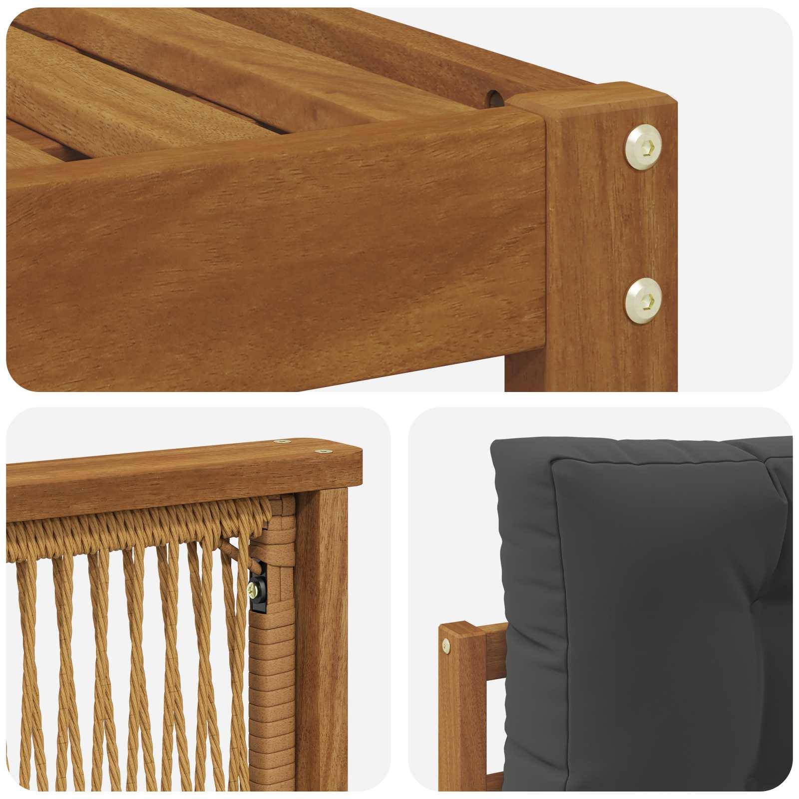 vidaXL Outdoor-Sofagarnitur mit Kissen 5 pcs Natur und Anthrazit