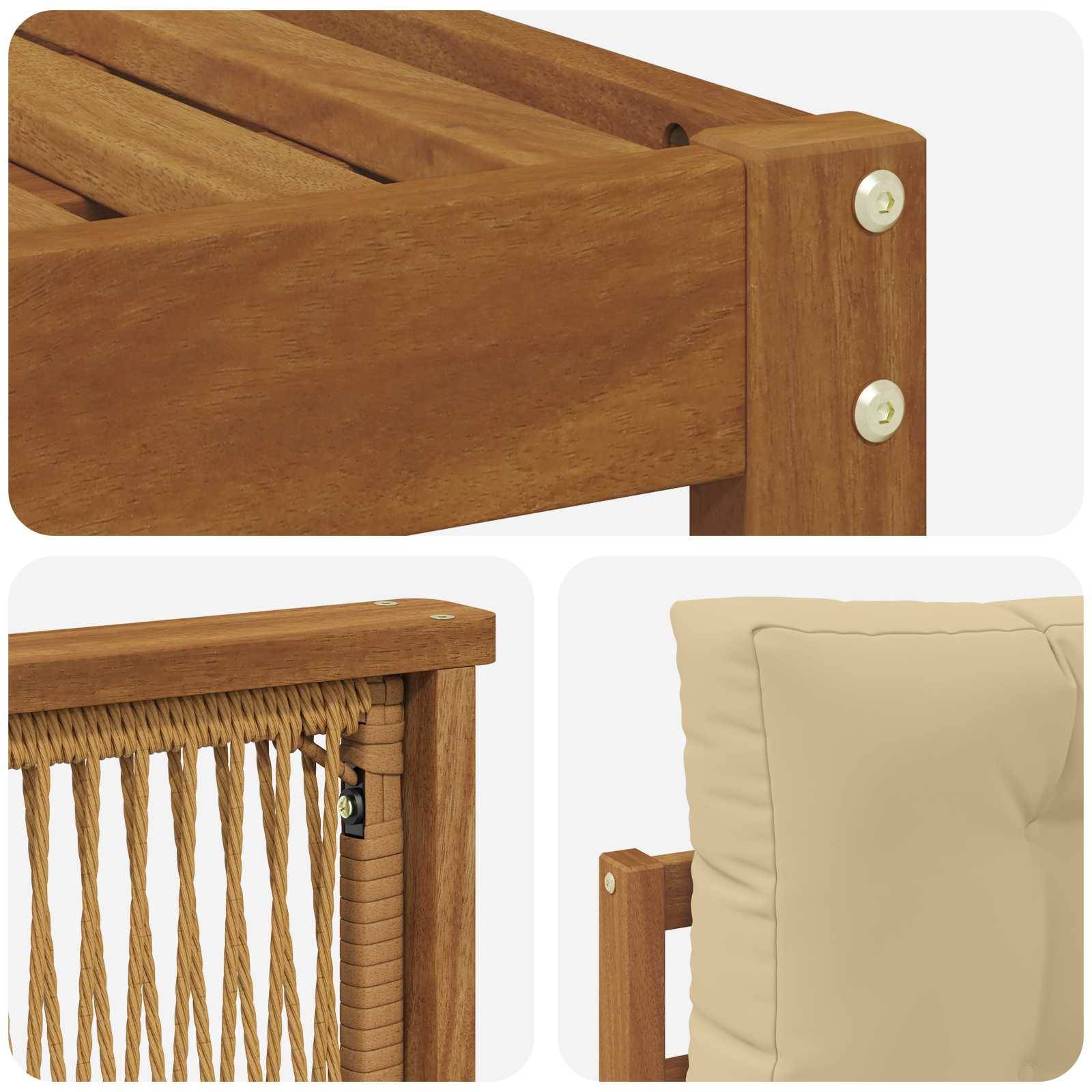vidaXL Outdoor-Sofagarnitur mit Kissen 6 pcs Natur und Beige