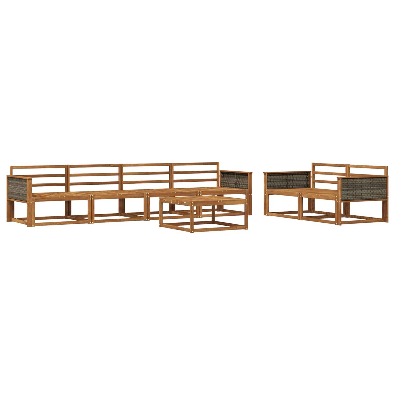 vidaXL Outdoor-Sofagarnitur 7 pcs Natur Massivholz Akazie