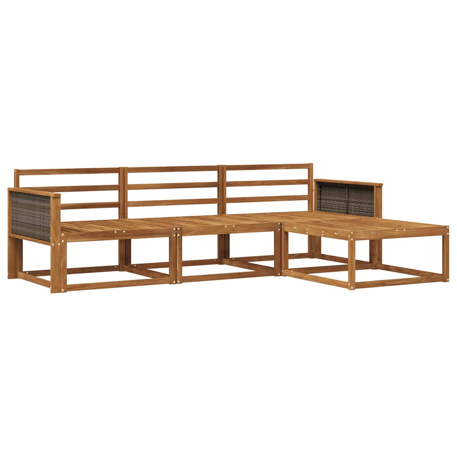 vidaXL Outdoor-Sofagarnitur 4 pcs Natur Massivholz Akazie