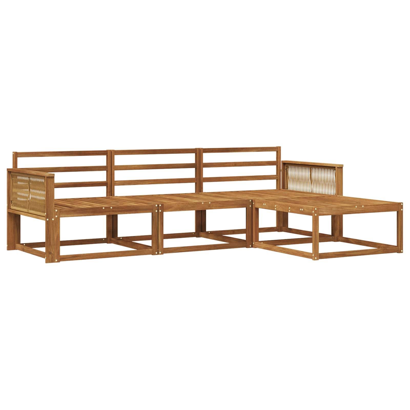 vidaXL Outdoor-Sofagarnitur 4 pcs Natur Massivholz Akazie