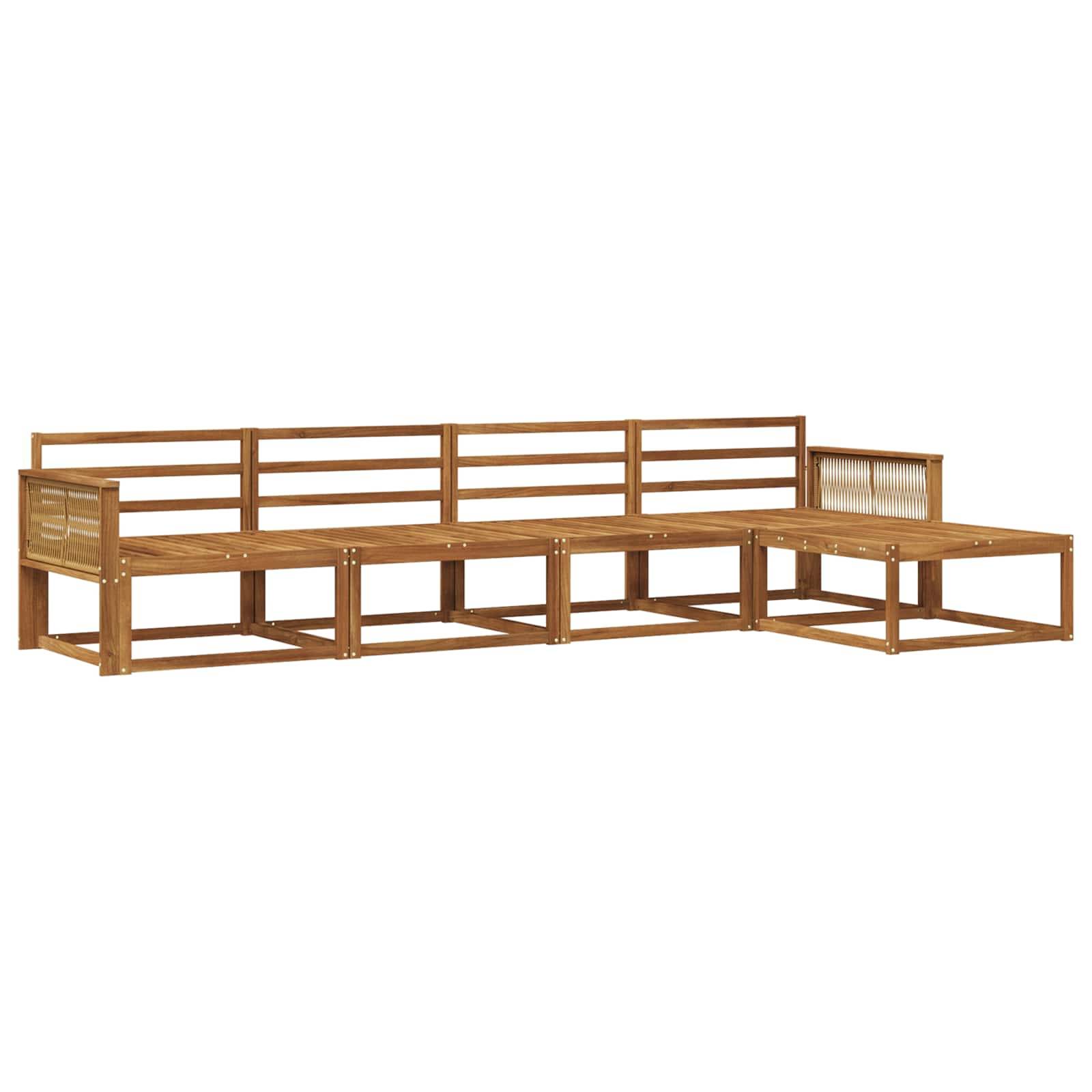 vidaXL Outdoor-Sofagarnitur 5 pcs Natur Massivholz Akazie