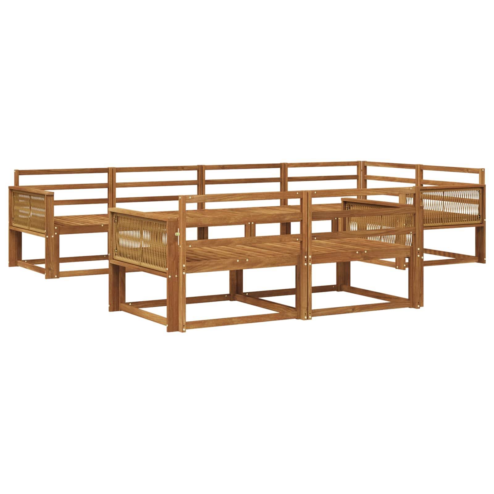 vidaXL Outdoor-Sofagarnitur 7 pcs Natur Massivholz Akazie