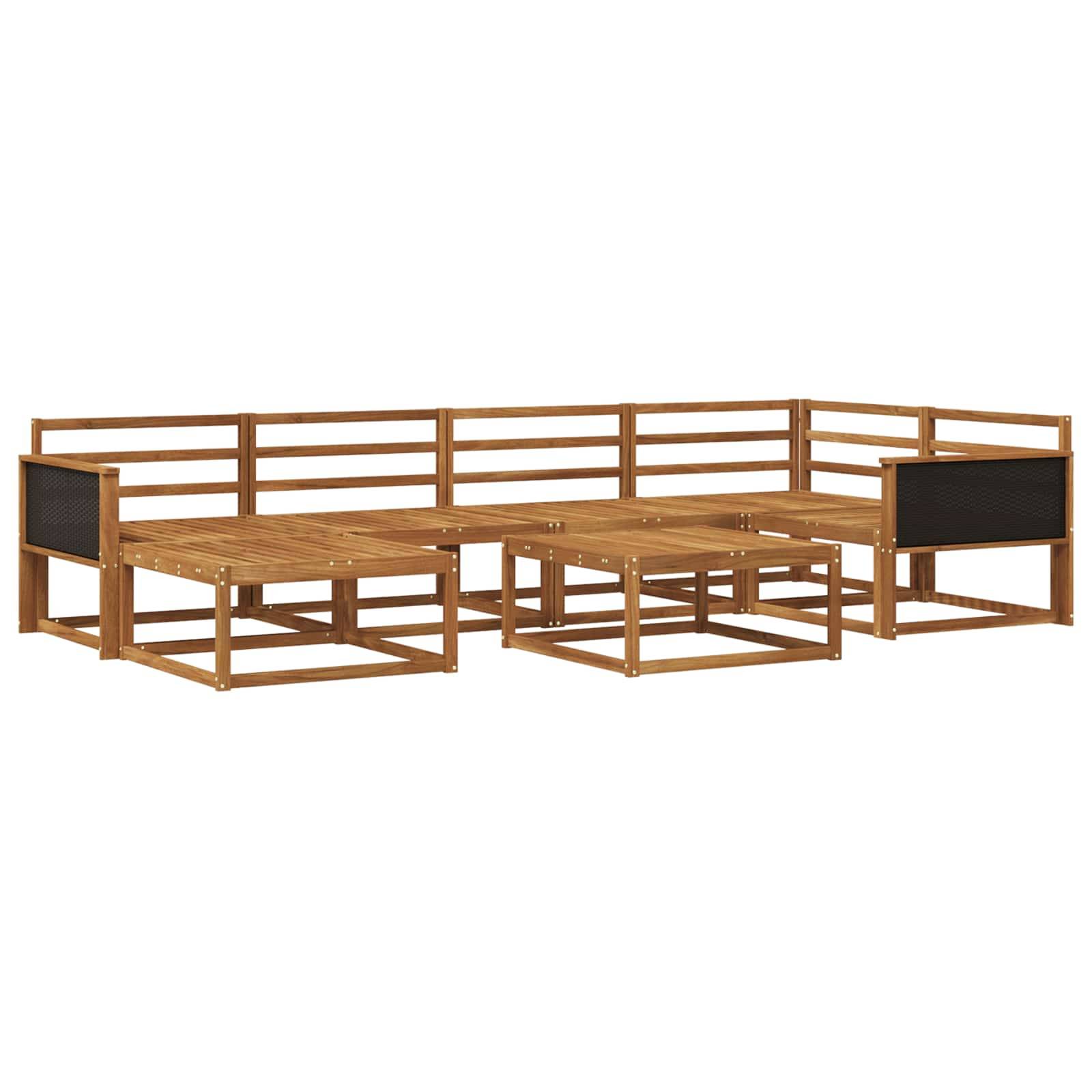 vidaXL Outdoor-Sofagarnitur 7 pcs Natur Massivholz Akazie