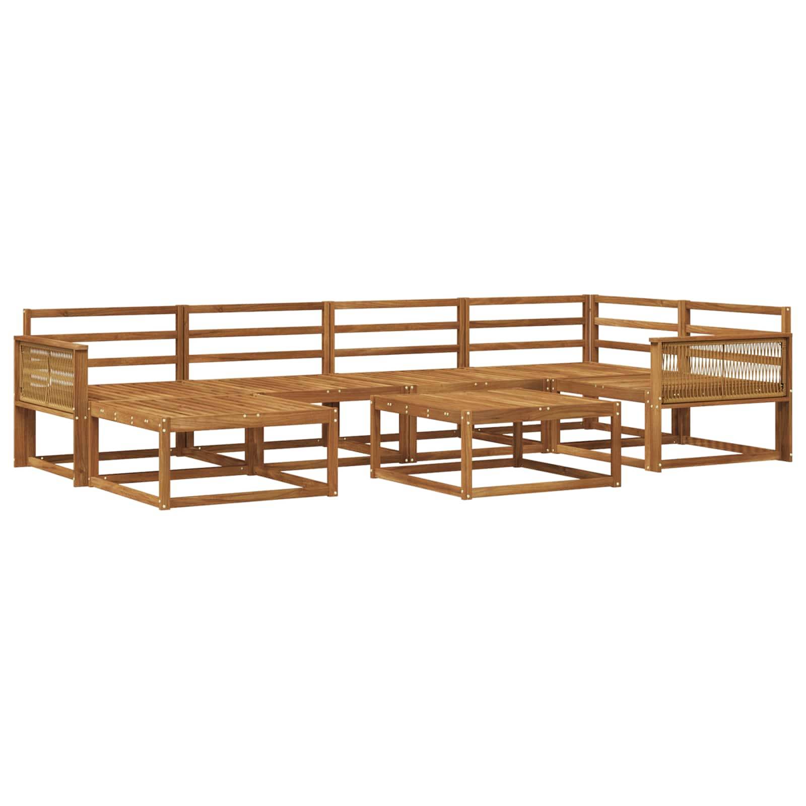 vidaXL Outdoor-Sofagarnitur 7 pcs Natur Massivholz Akazie