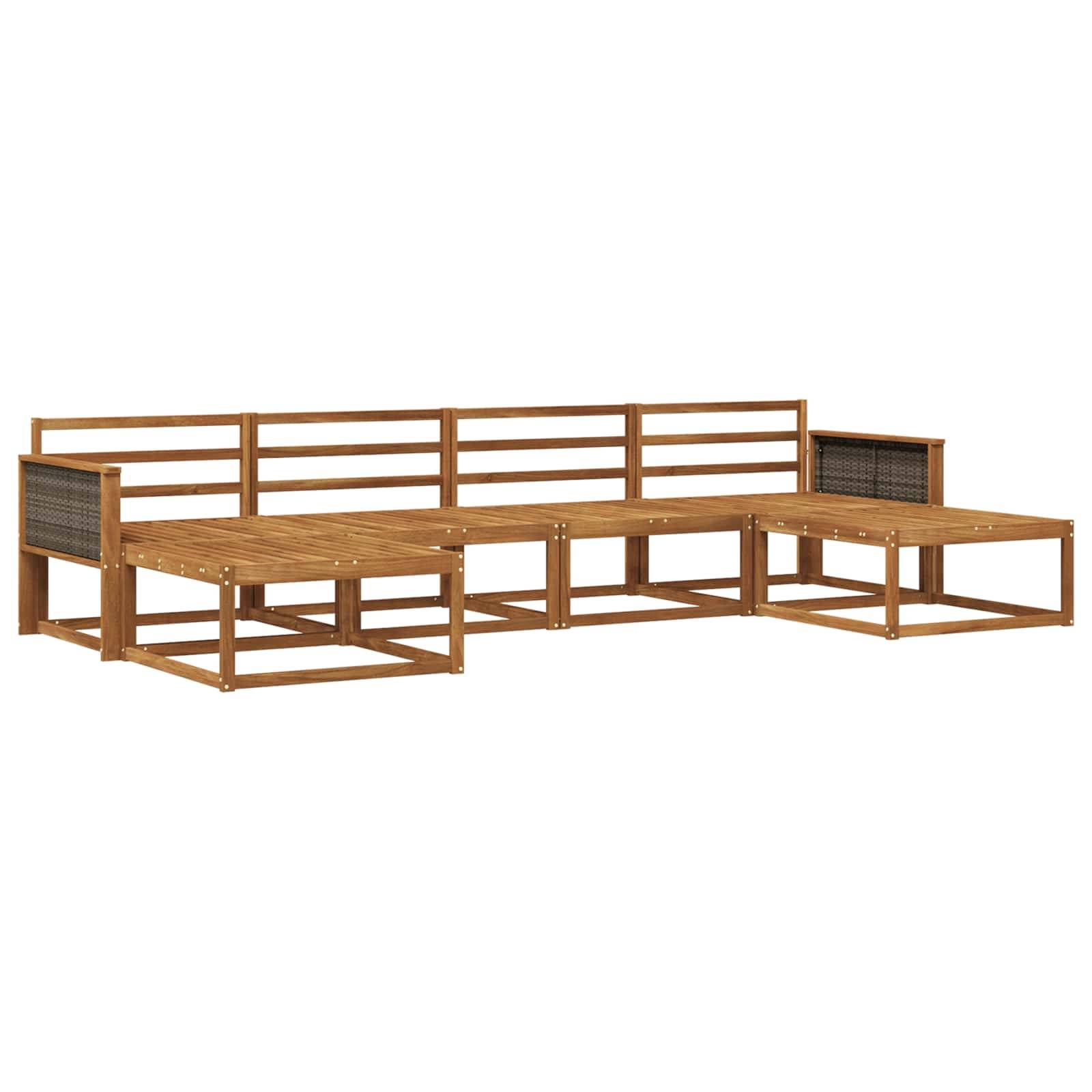 vidaXL Outdoor-Sofagarnitur 6 pcs Natur Massivholz Akazie