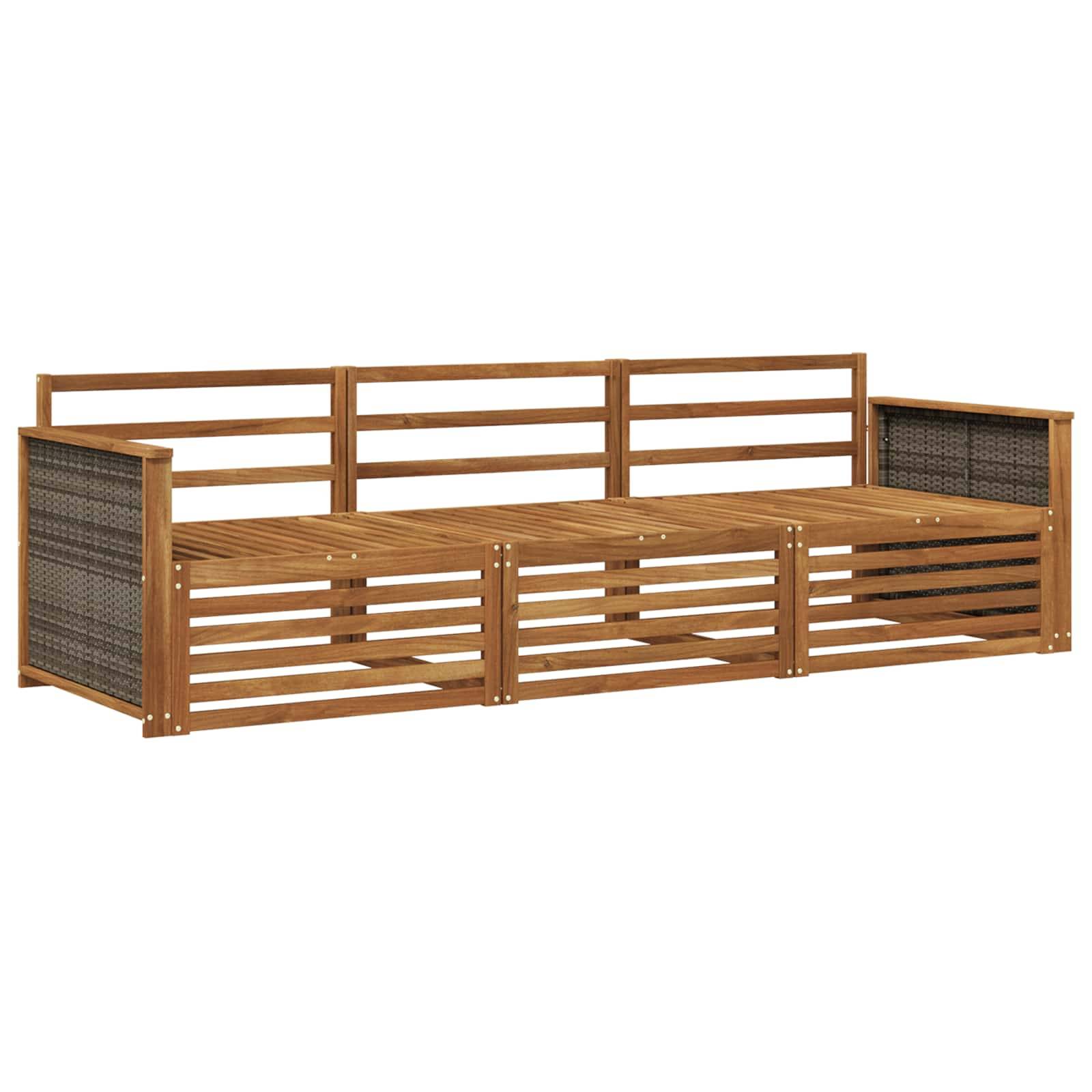 vidaXL Outdoor-Sofagarnitur 3 pcs Natur Massivholz Akazie