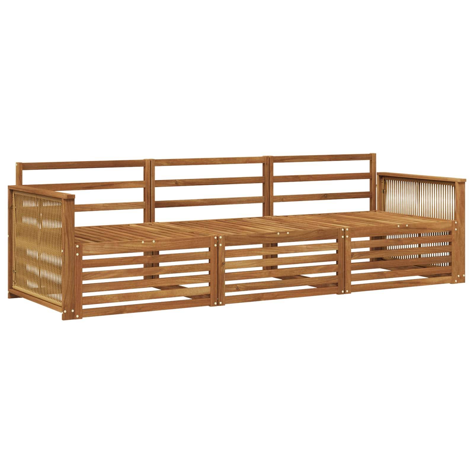 vidaXL Outdoor-Sofagarnitur 3 pcs Natur Massivholz Akazie