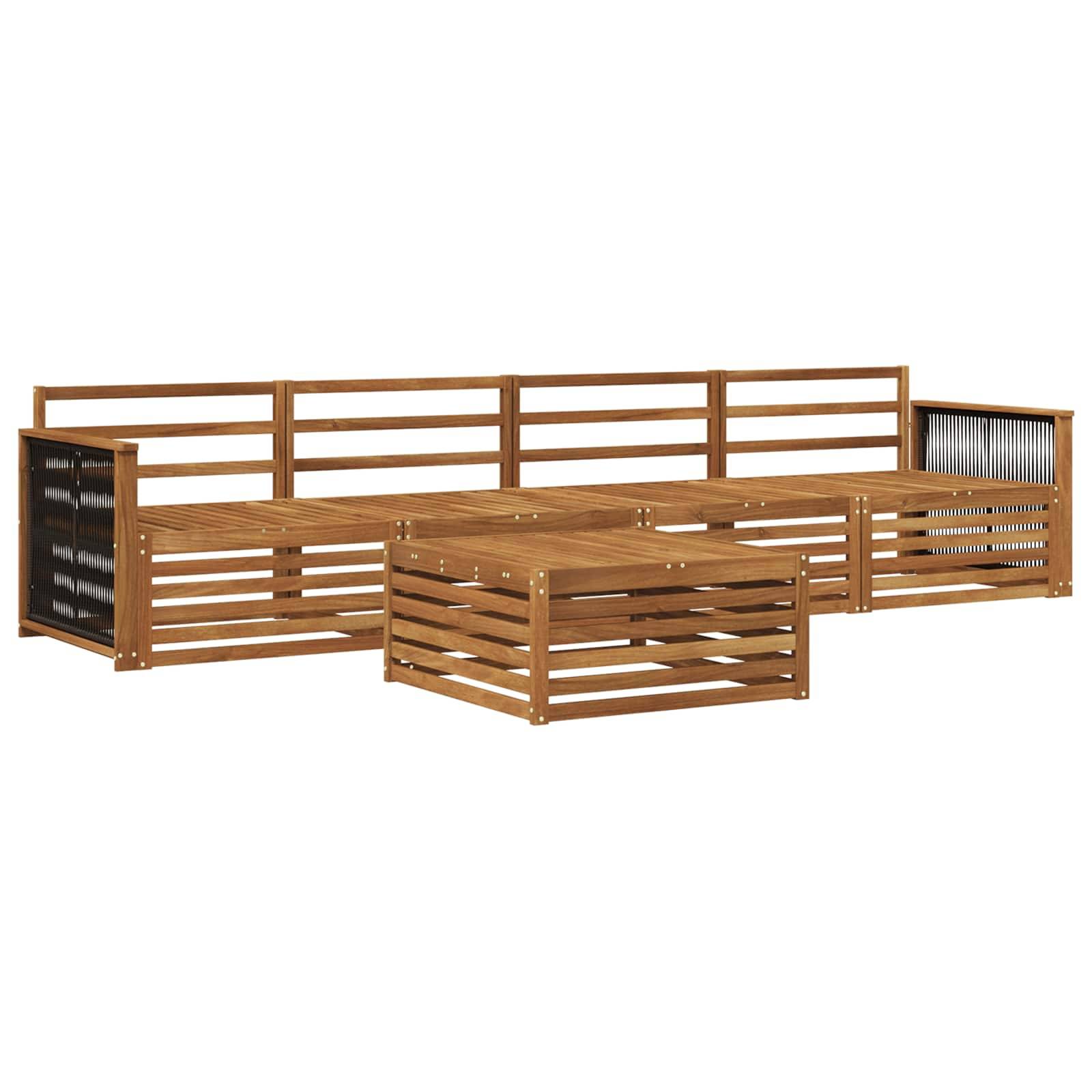 vidaXL Outdoor-Sofagarnitur 5 pcs Natur Massivholz Akazie