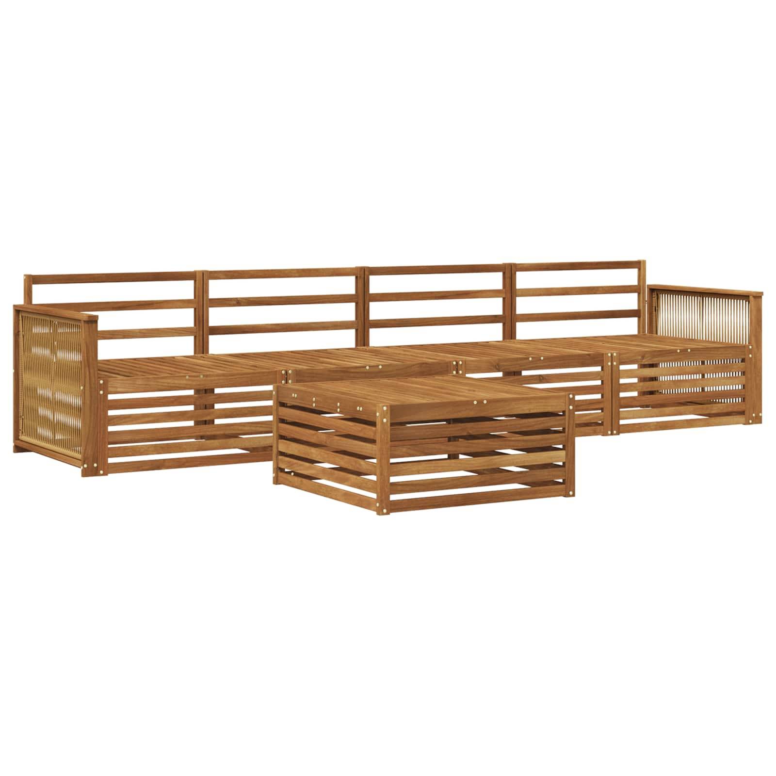 vidaXL Outdoor-Sofagarnitur 5 pcs Natur Massivholz Akazie