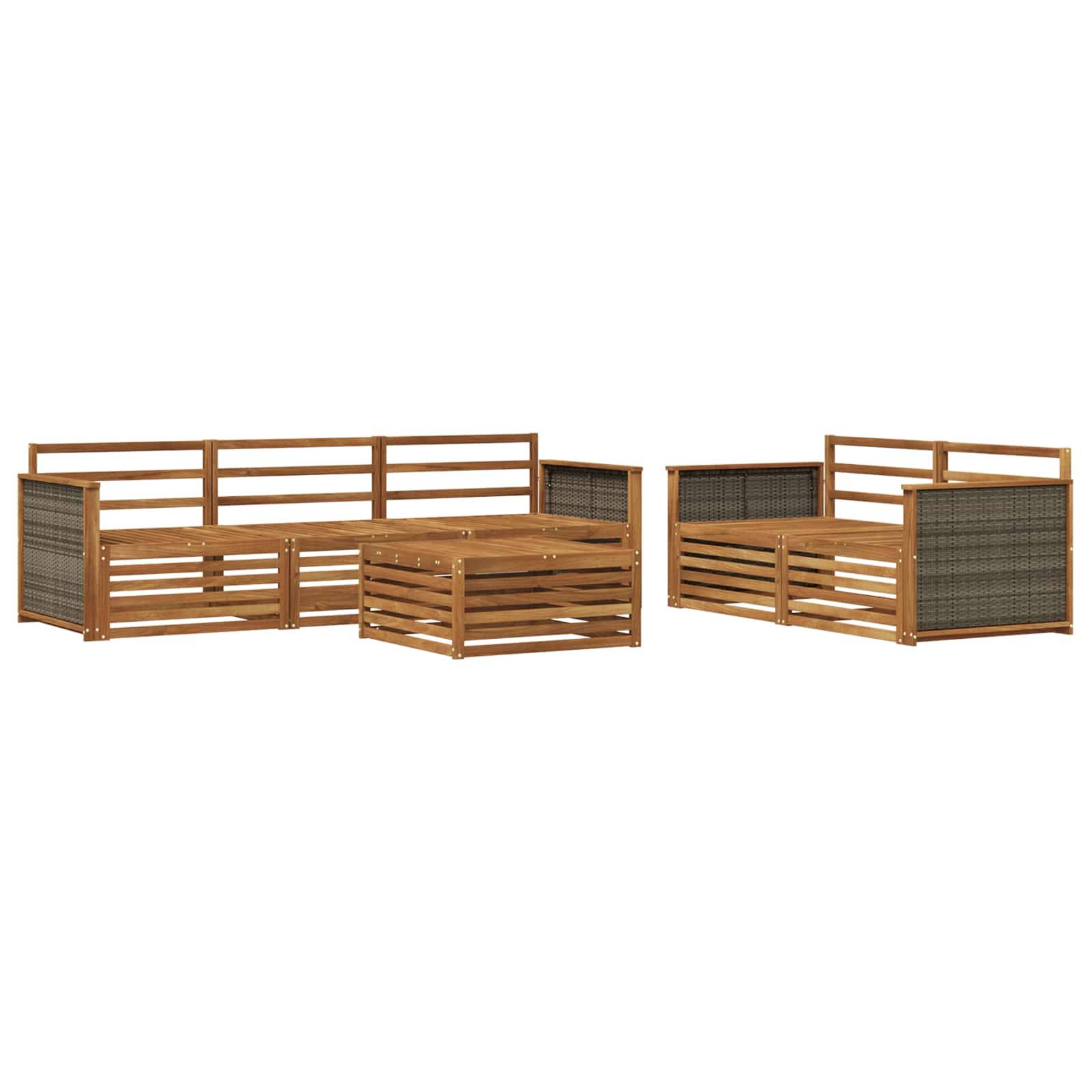 vidaXL Outdoor-Sofagarnitur 6 pcs Natur Massivholz Akazie