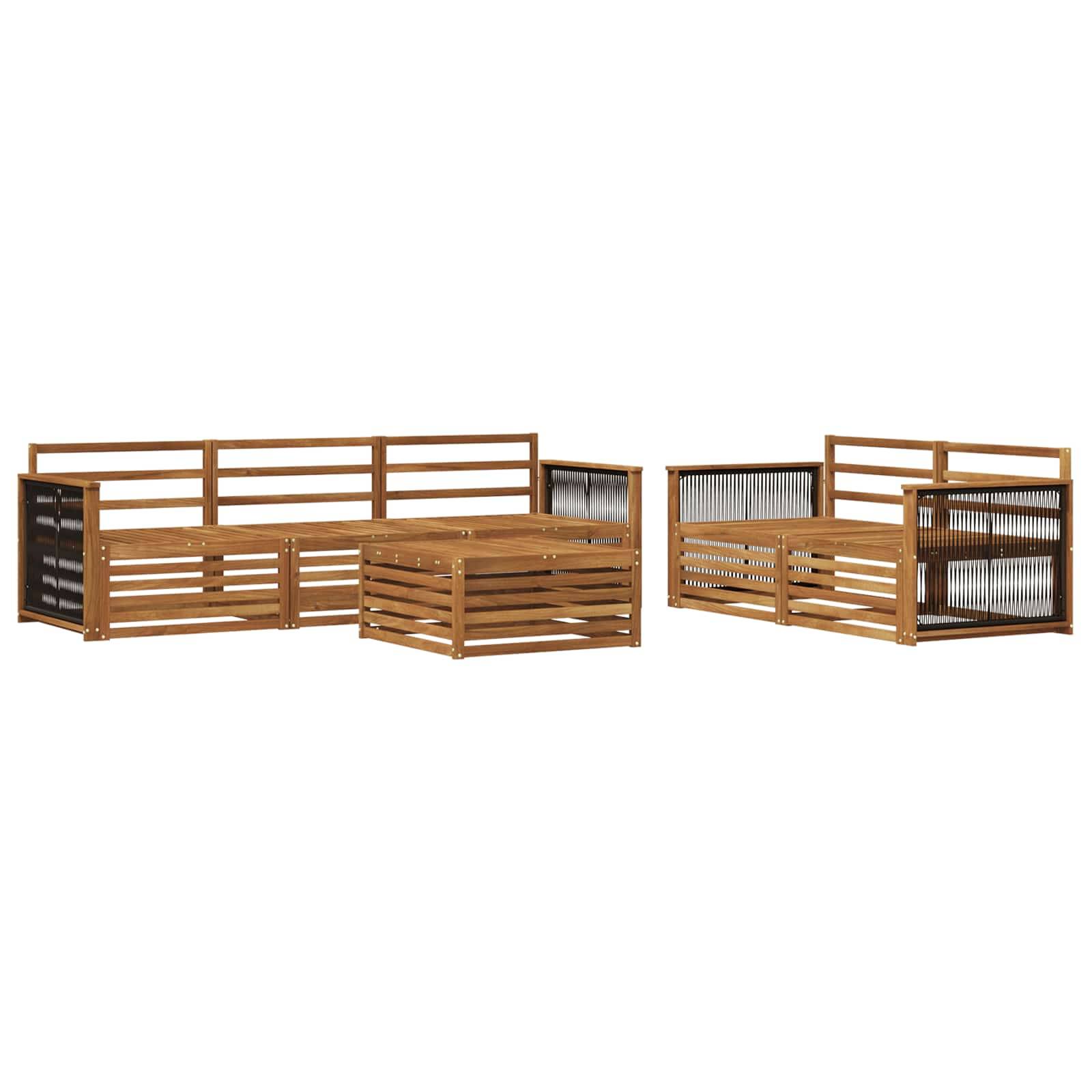 vidaXL Outdoor-Sofagarnitur 6 pcs Natur Massivholz Akazie