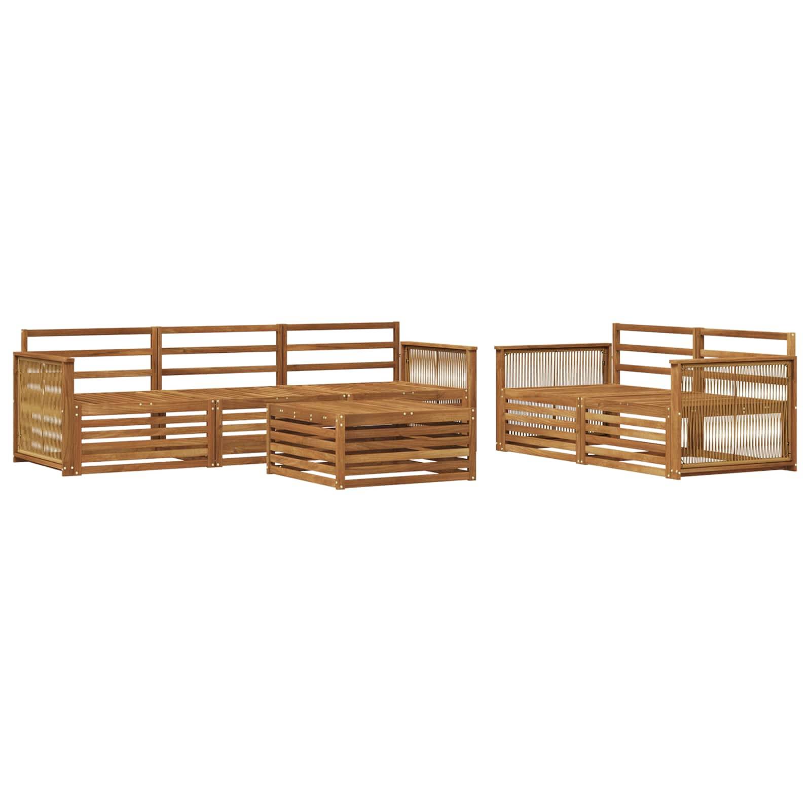 vidaXL Outdoor-Sofagarnitur 6 pcs Natur Massivholz Akazie