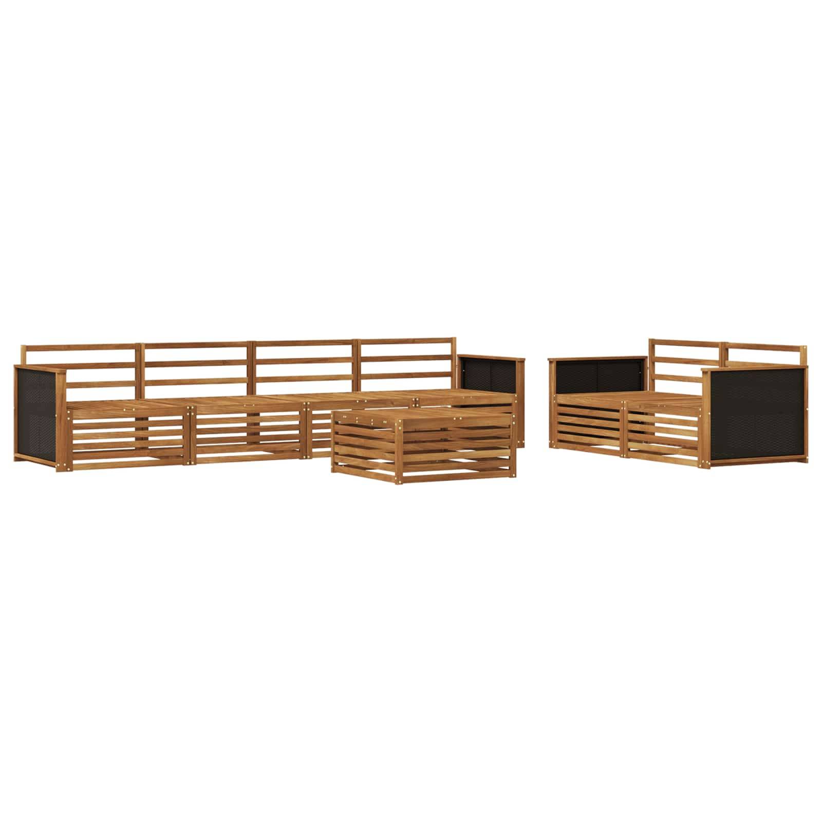 vidaXL Outdoor-Sofagarnitur 7 pcs Natur Massivholz Akazie