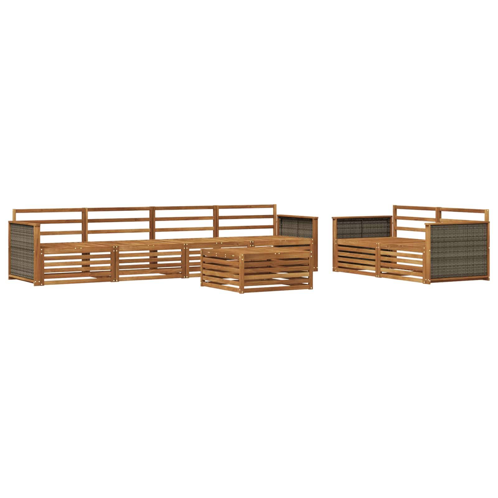 vidaXL Outdoor-Sofagarnitur 7 pcs Natur Massivholz Akazie
