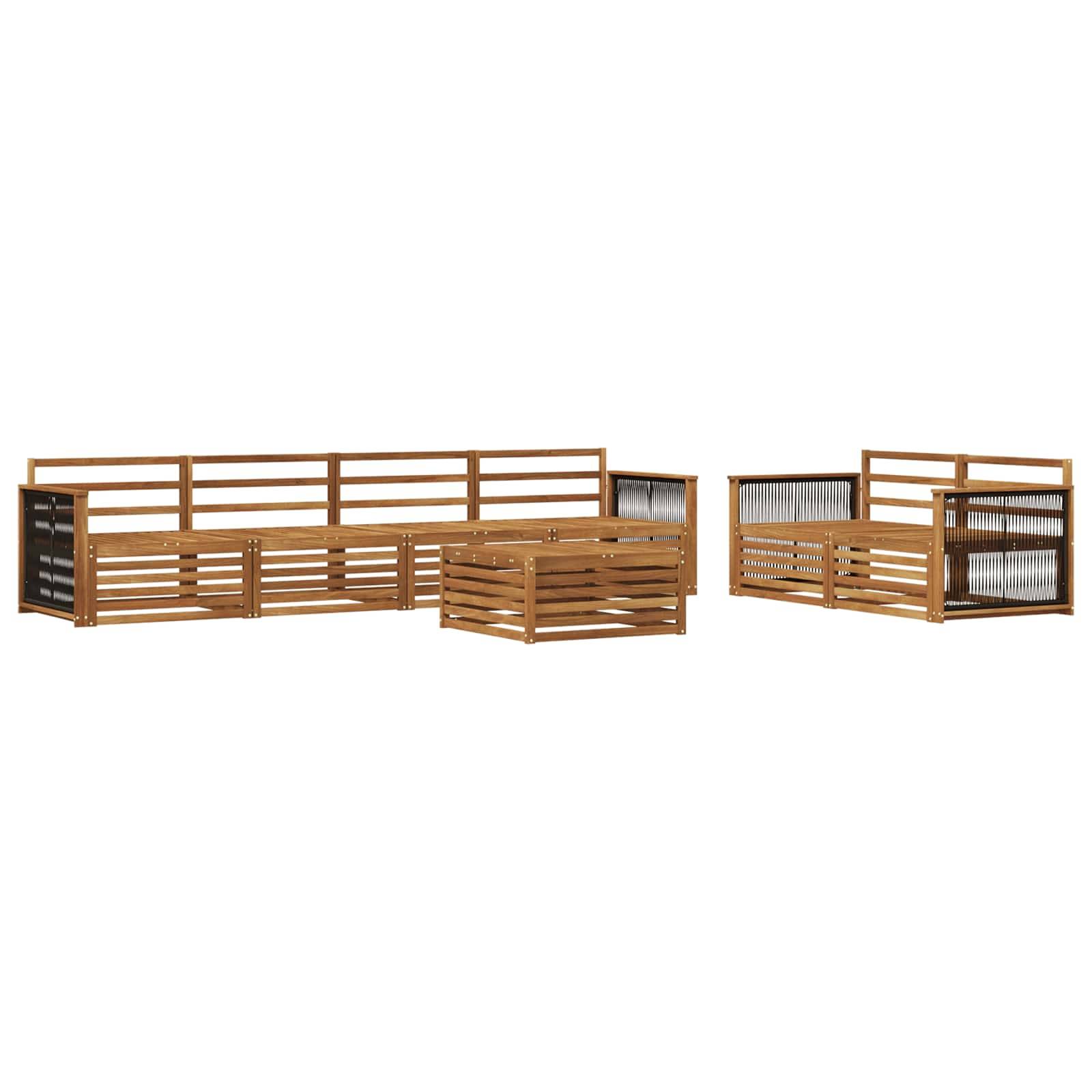 vidaXL Outdoor-Sofagarnitur 7 pcs Natur Massivholz Akazie