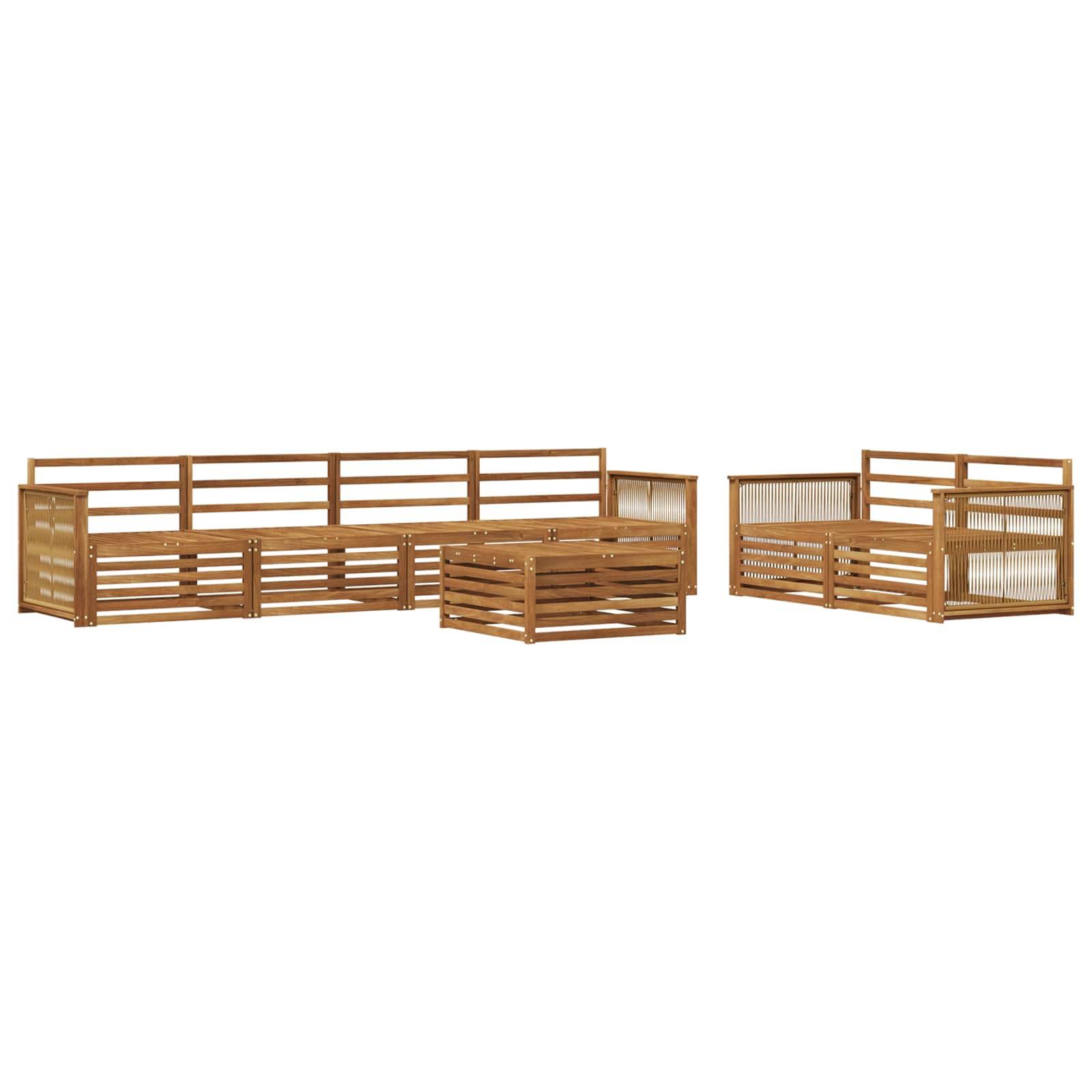 vidaXL Outdoor-Sofagarnitur 7 pcs Natur Massivholz Akazie