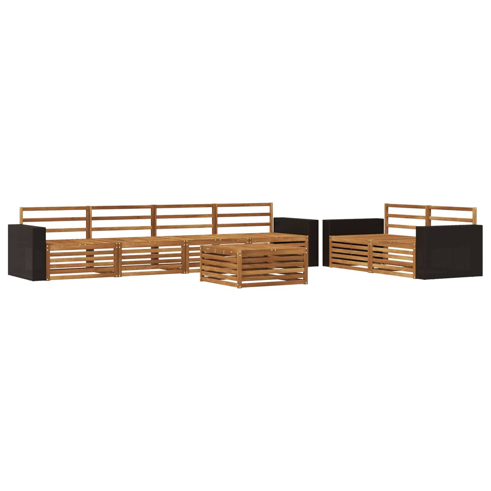vidaXL Outdoor-Sofagarnitur 7 pcs Natur Massivholz Akazie