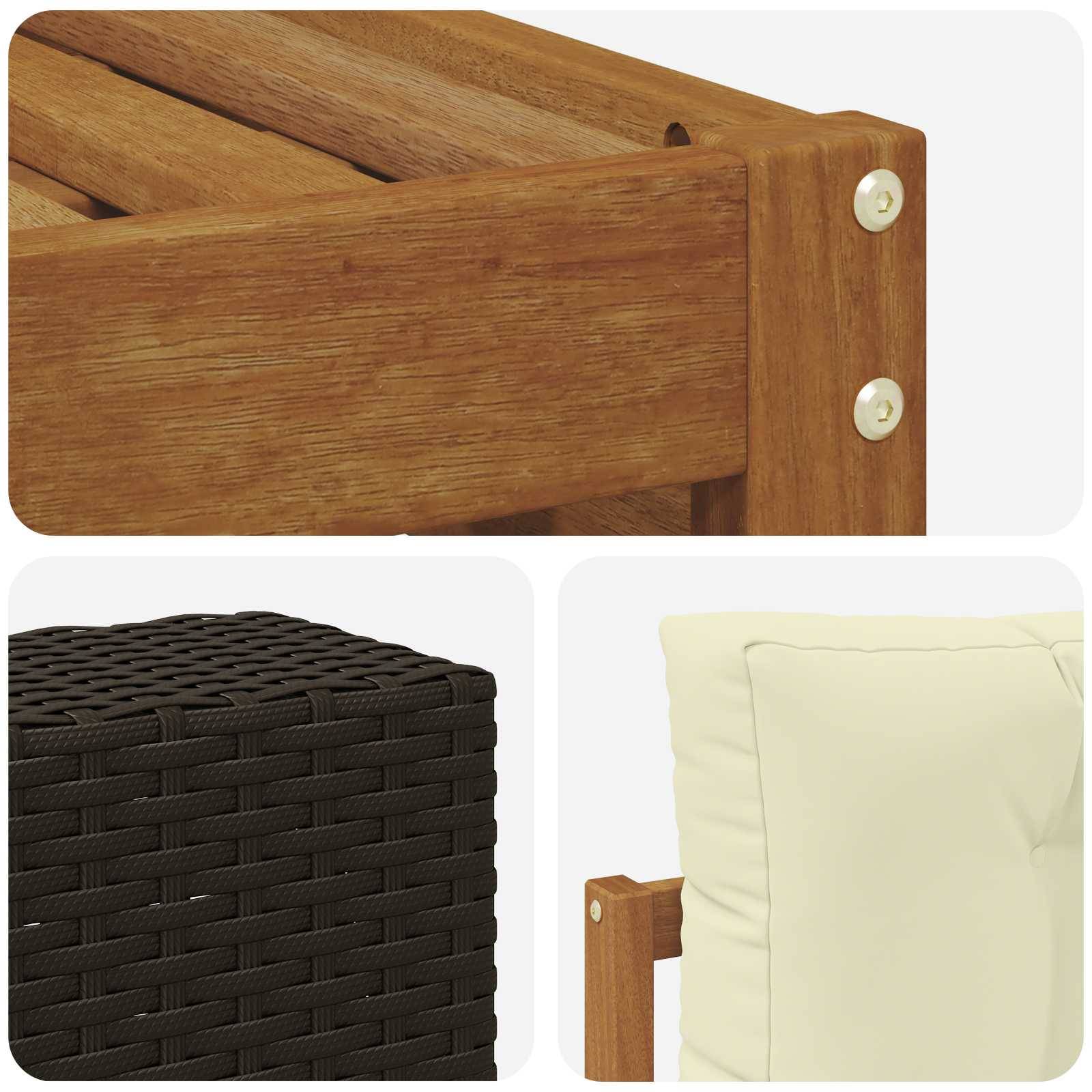 vidaXL Outdoor-Sofagarnitur mit Kissen 5 pcs Natur und Creme Polyester