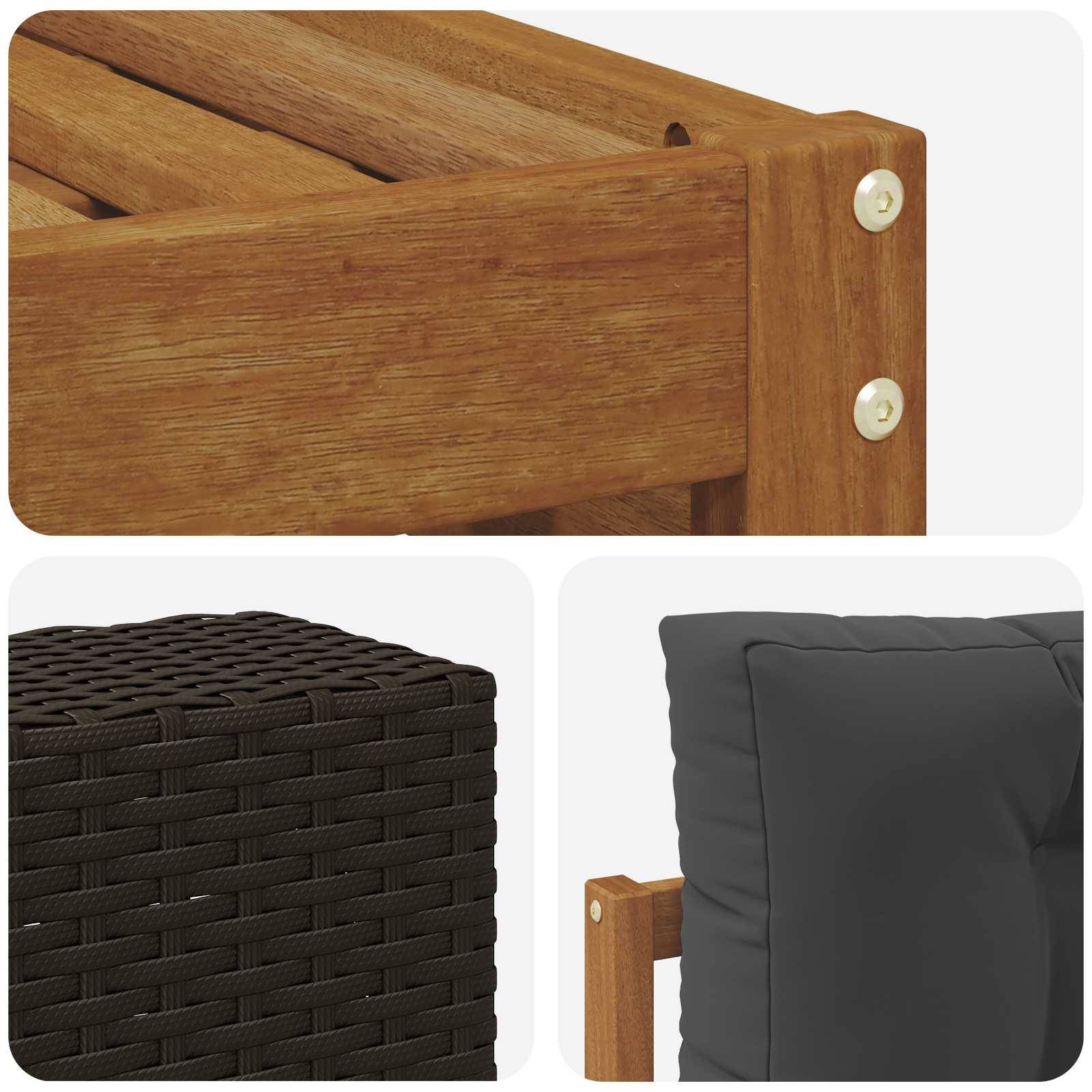 vidaXL Sofagarnituren mit Kissen 6 pcs Massivholz Akazie