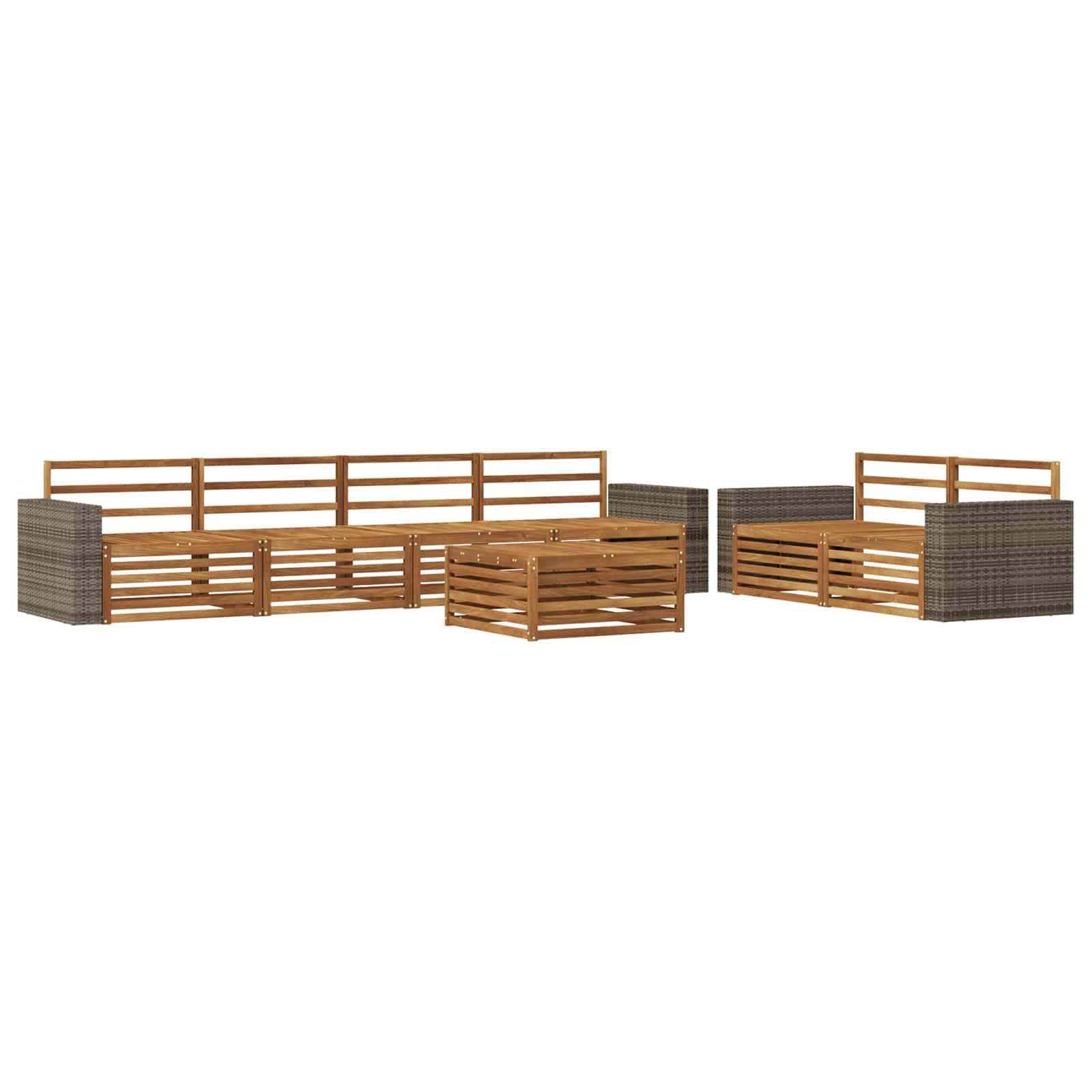 vidaXL Outdoor-Sofagarnitur 7 pcs Natur Massivholz Akazie