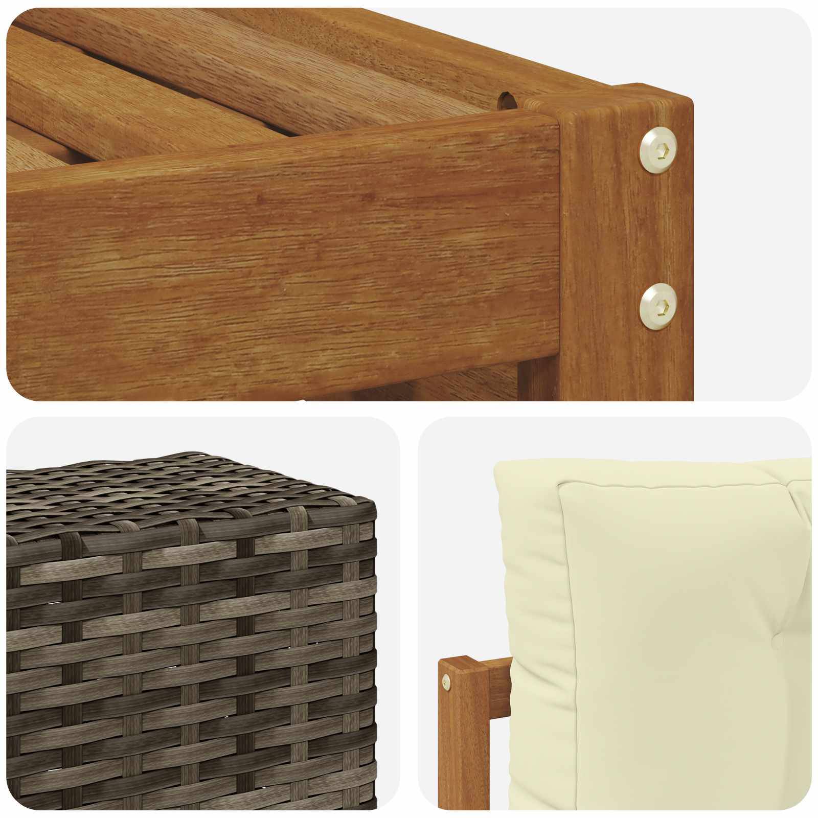 vidaXL Sofagarnituren mit Kissen 6 pcs Massivholz Akazie