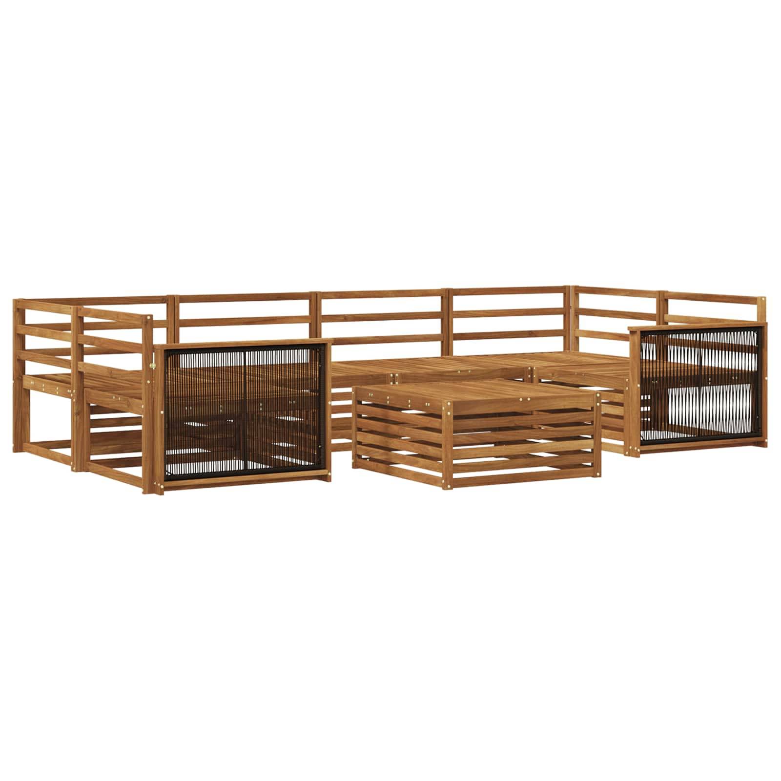 vidaXL Outdoor-Sofagarnitur 7 pcs Natur Massivholz Akazie