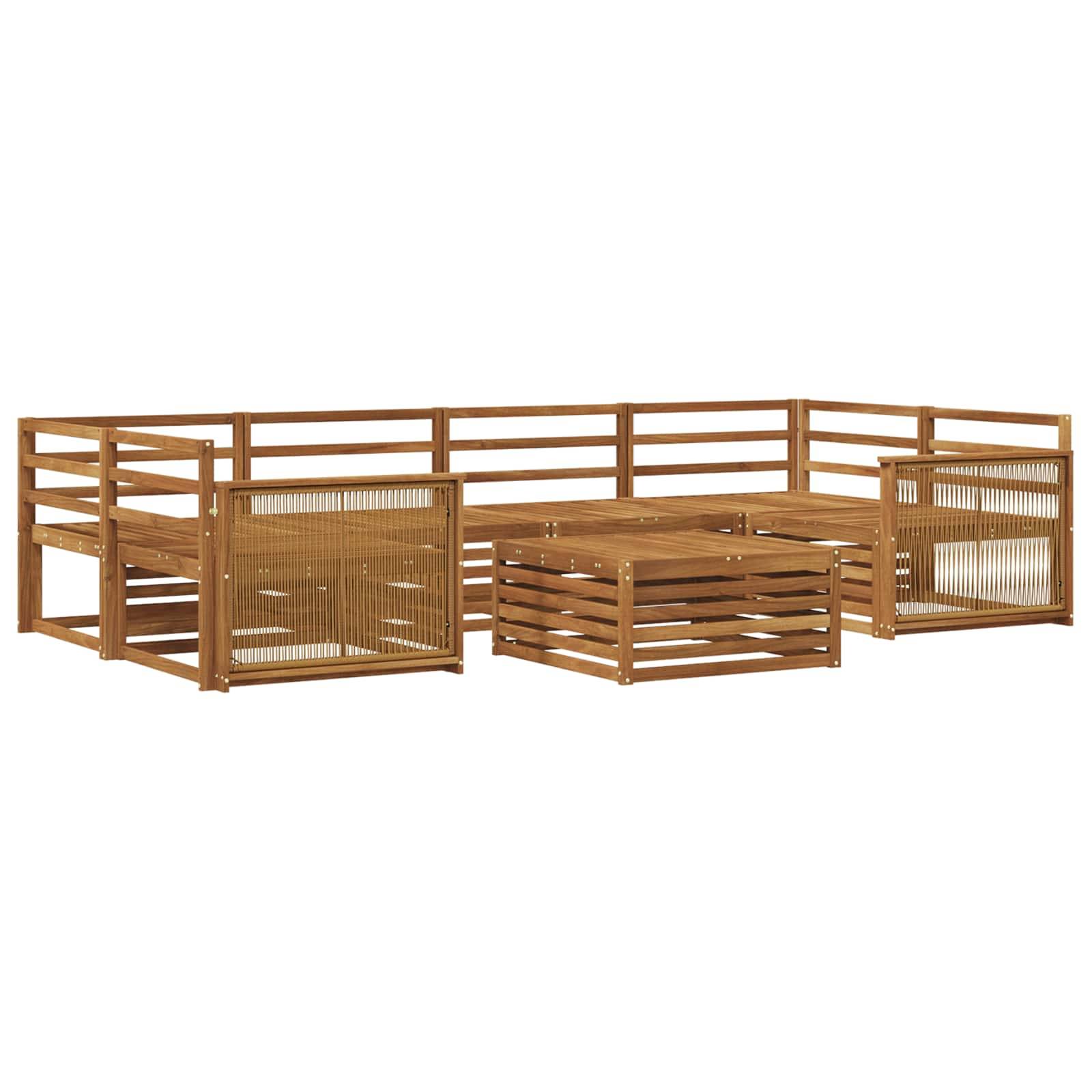 vidaXL Outdoor-Sofagarnitur 7 pcs Natur Massivholz Akazie