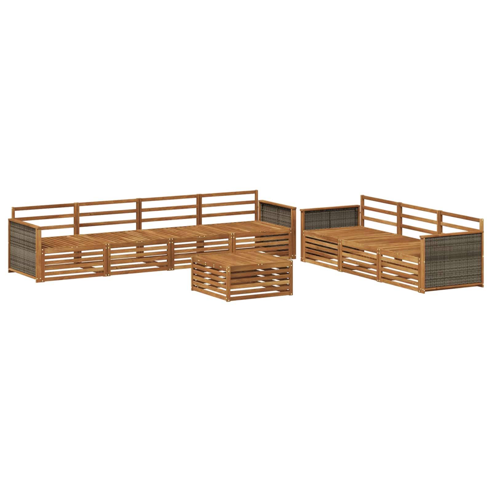 vidaXL Outdoor-Sofagarnitur 8 pcs Natur Massivholz Akazie