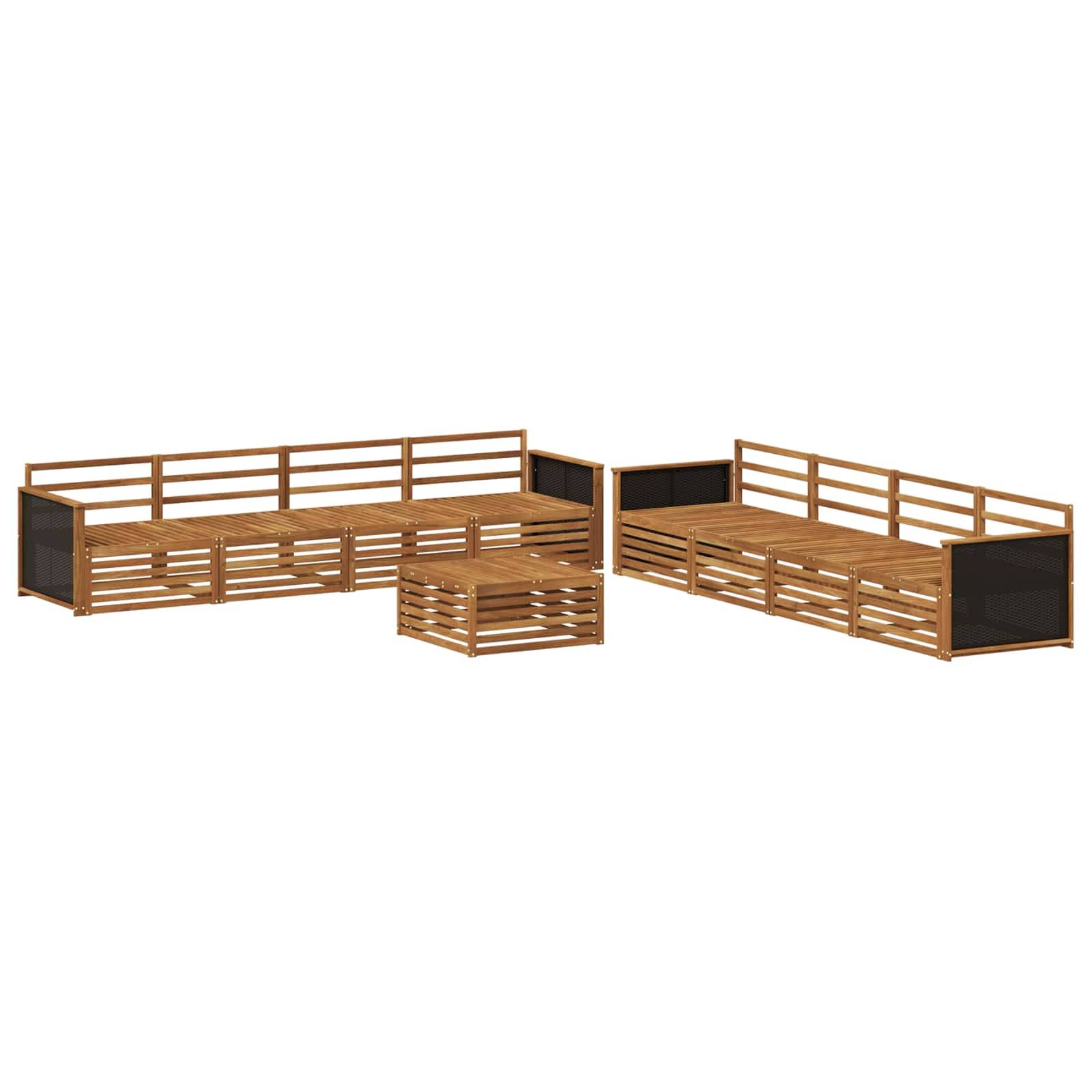 vidaXL Outdoor-Sofagarnitur 9 pcs Natur Massivholz Akazie