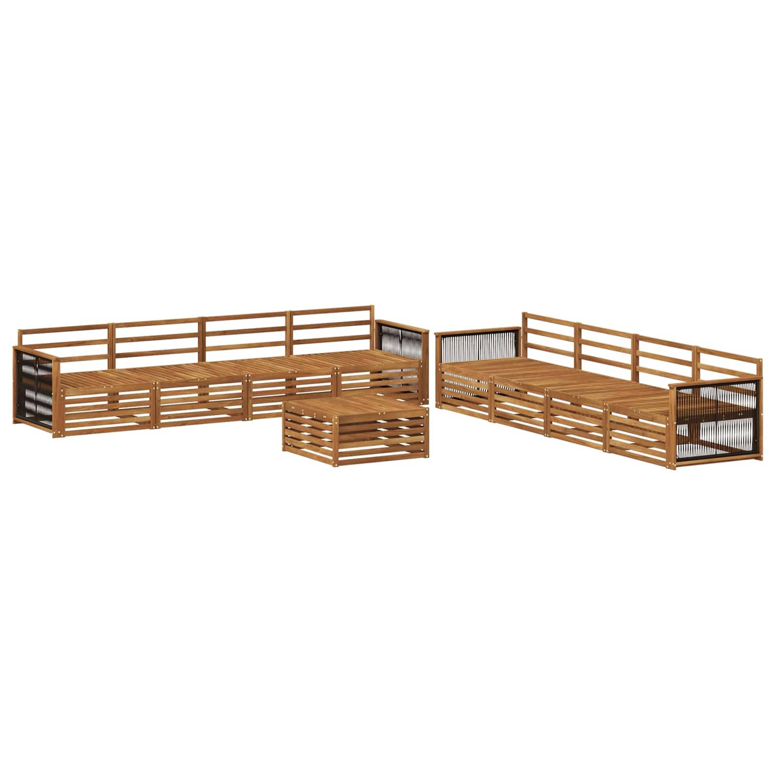 vidaXL Outdoor-Sofagarnitur 9 pcs Natur Massivholz Akazie