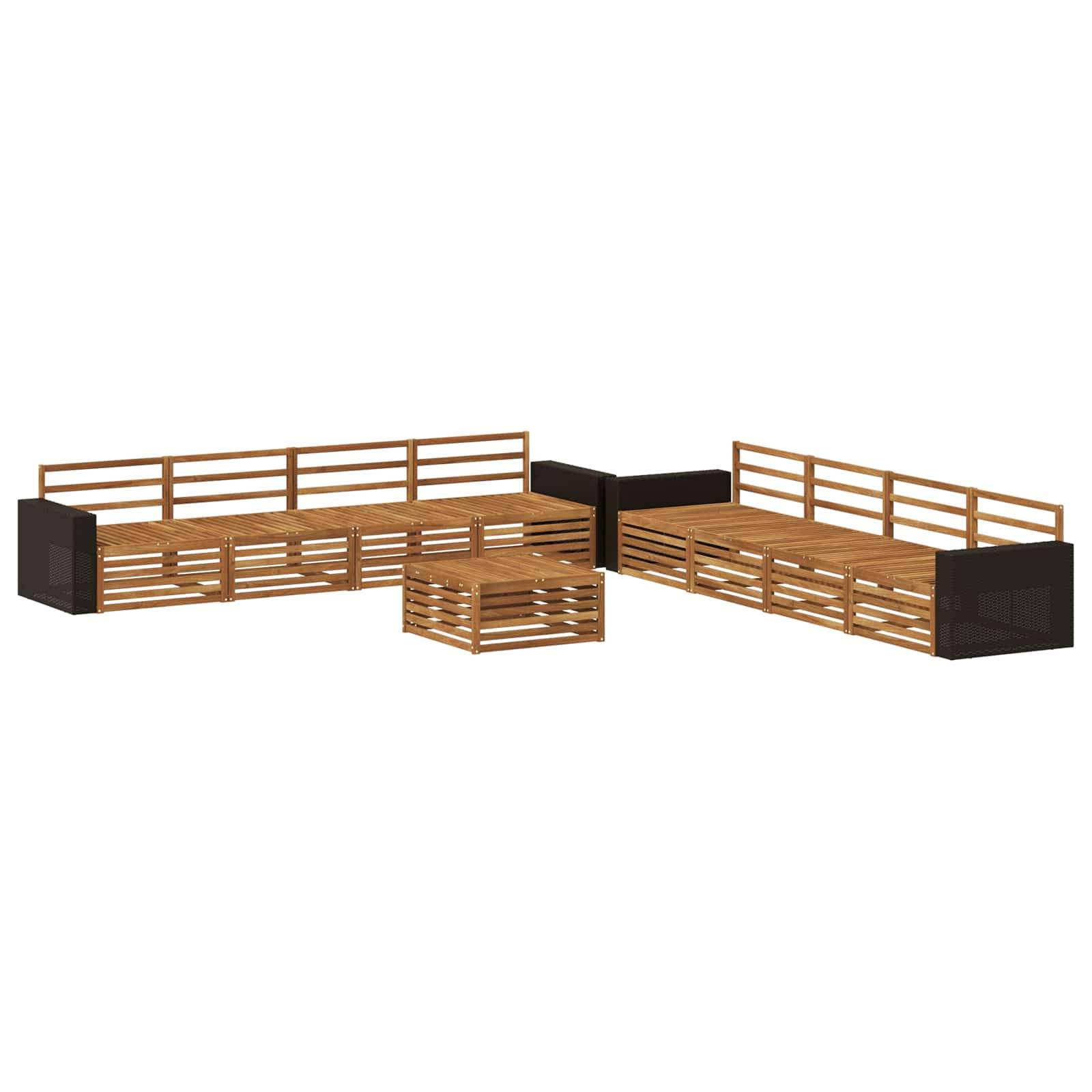 vidaXL Outdoor-Sofagarnitur 9 pcs Natur Massivholz Akazie