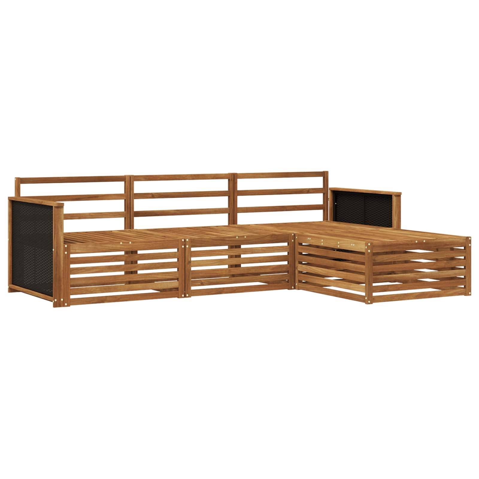 vidaXL Outdoor-Sofagarnitur 4 pcs Natur Massivholz Akazie