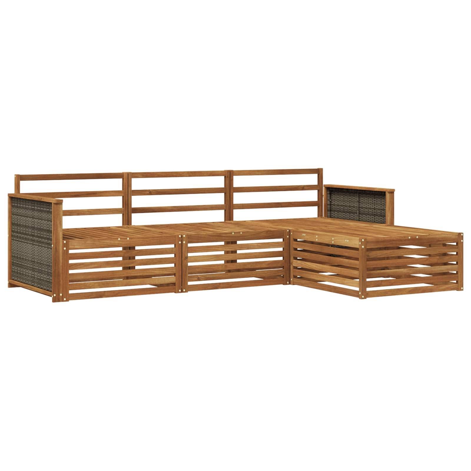 vidaXL Outdoor-Sofagarnitur Natur 249,5 x 162,5 x 73 cm