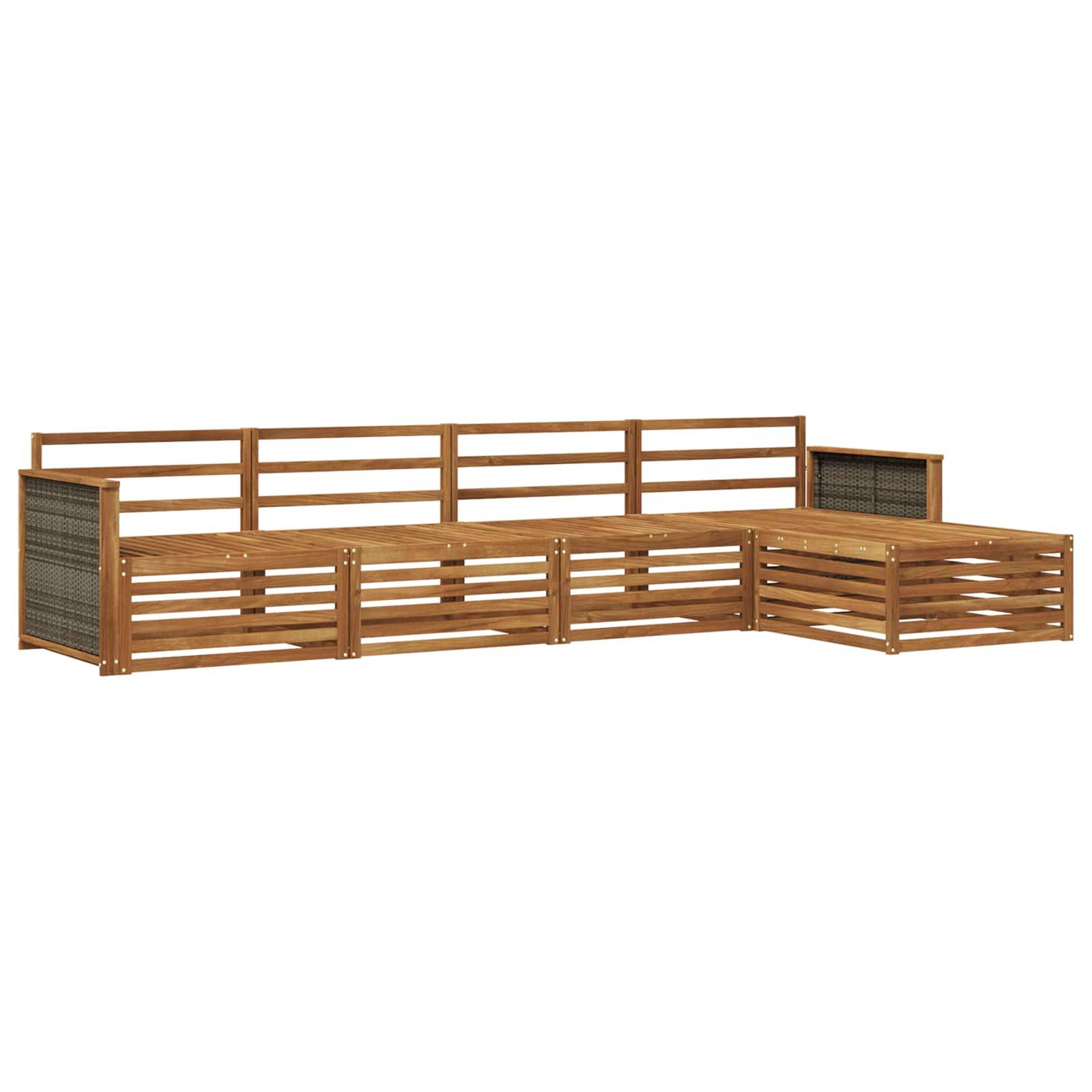 vidaXL Outdoor-Sofagarnitur 5 pcs Natur Massivholz Akazie