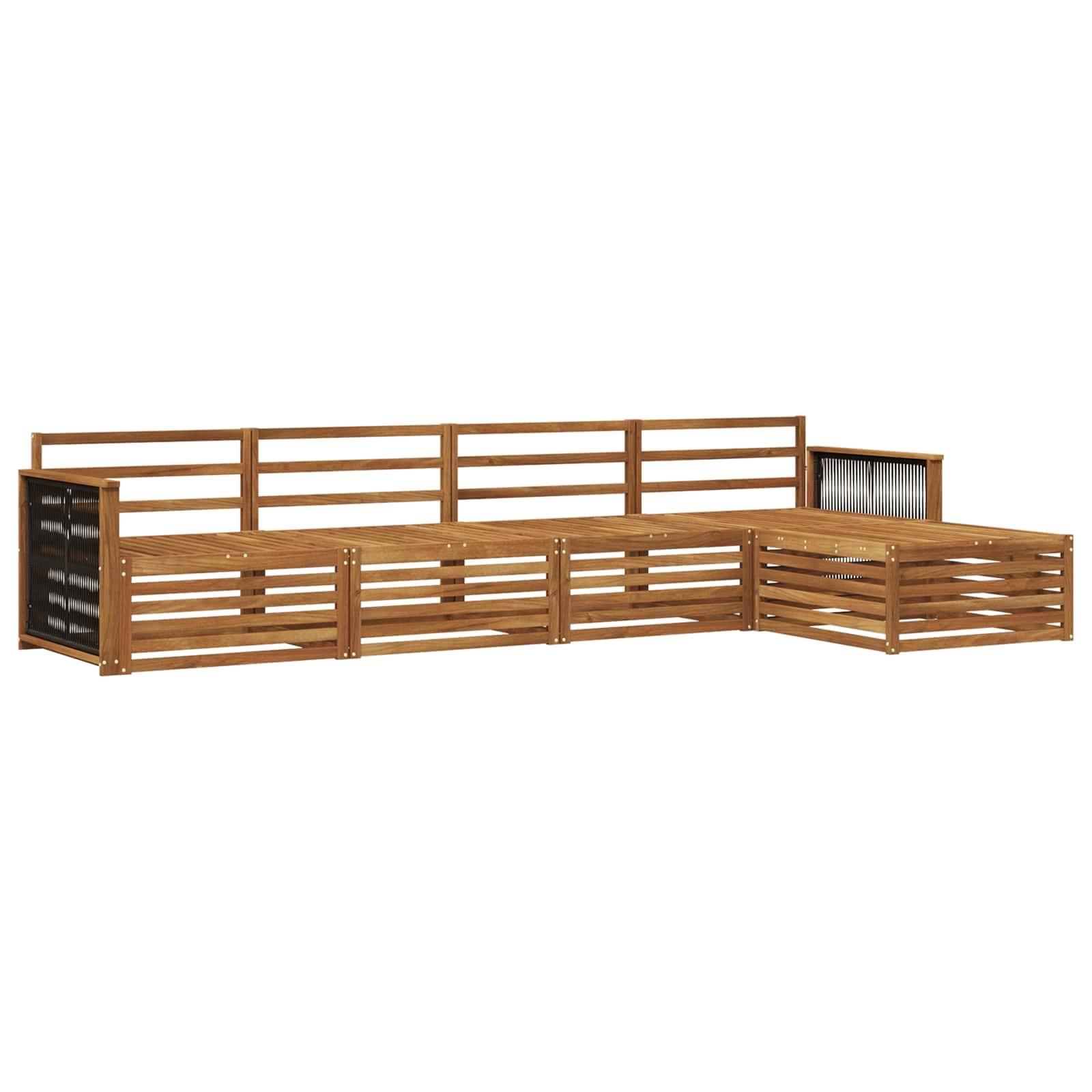 vidaXL Outdoor-Sofagarnitur 5 pcs Natur Massivholz Akazie