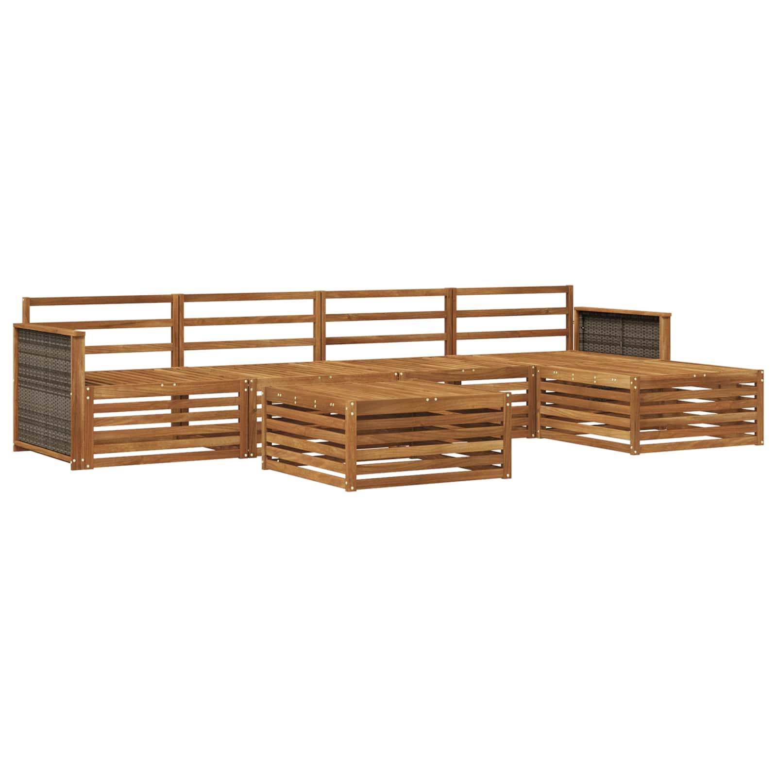 vidaXL Outdoor-Sofagarnitur 6 pcs Natur Massivholz Akazie