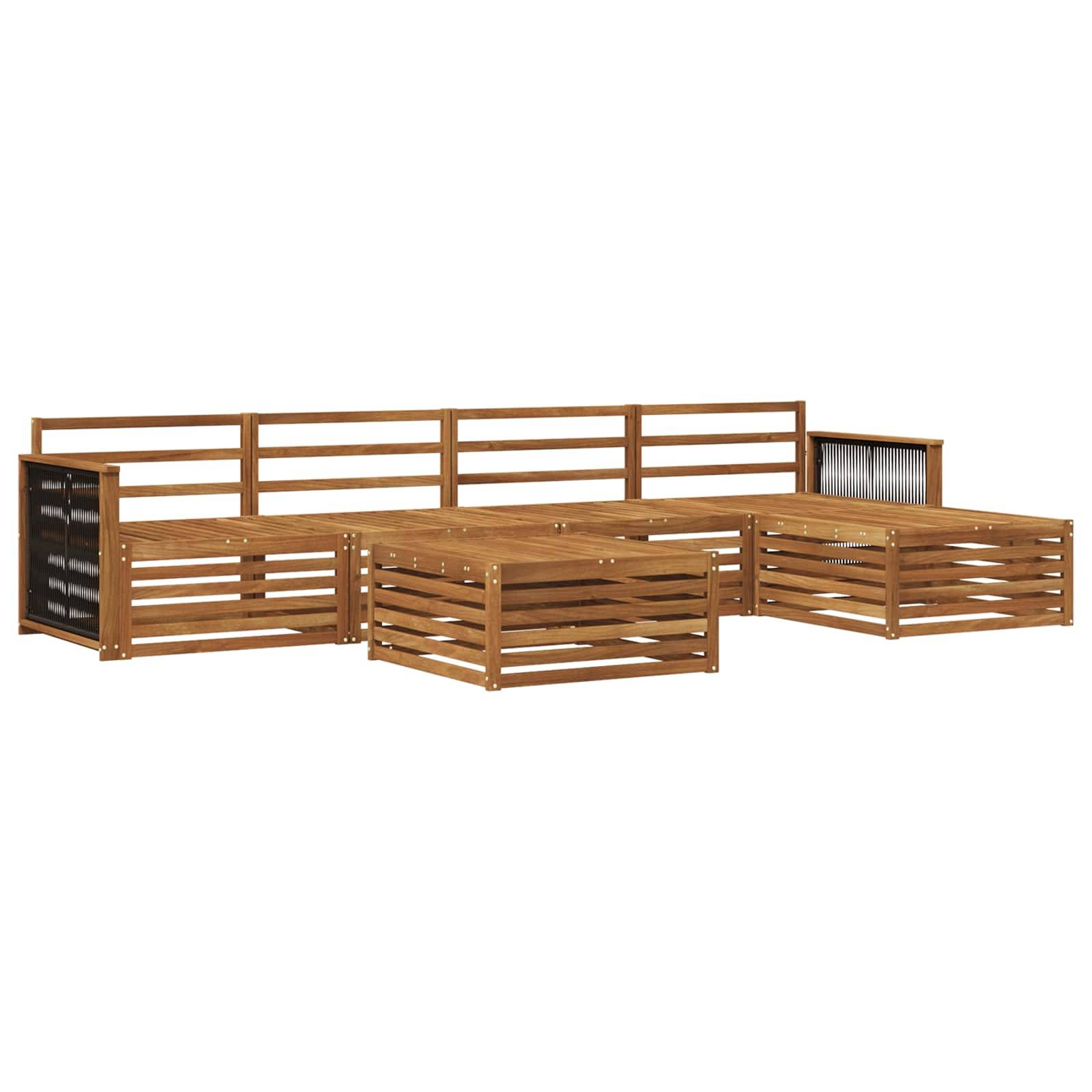 vidaXL Outdoor-Sofagarnitur 6 pcs Natur Massivholz Akazie