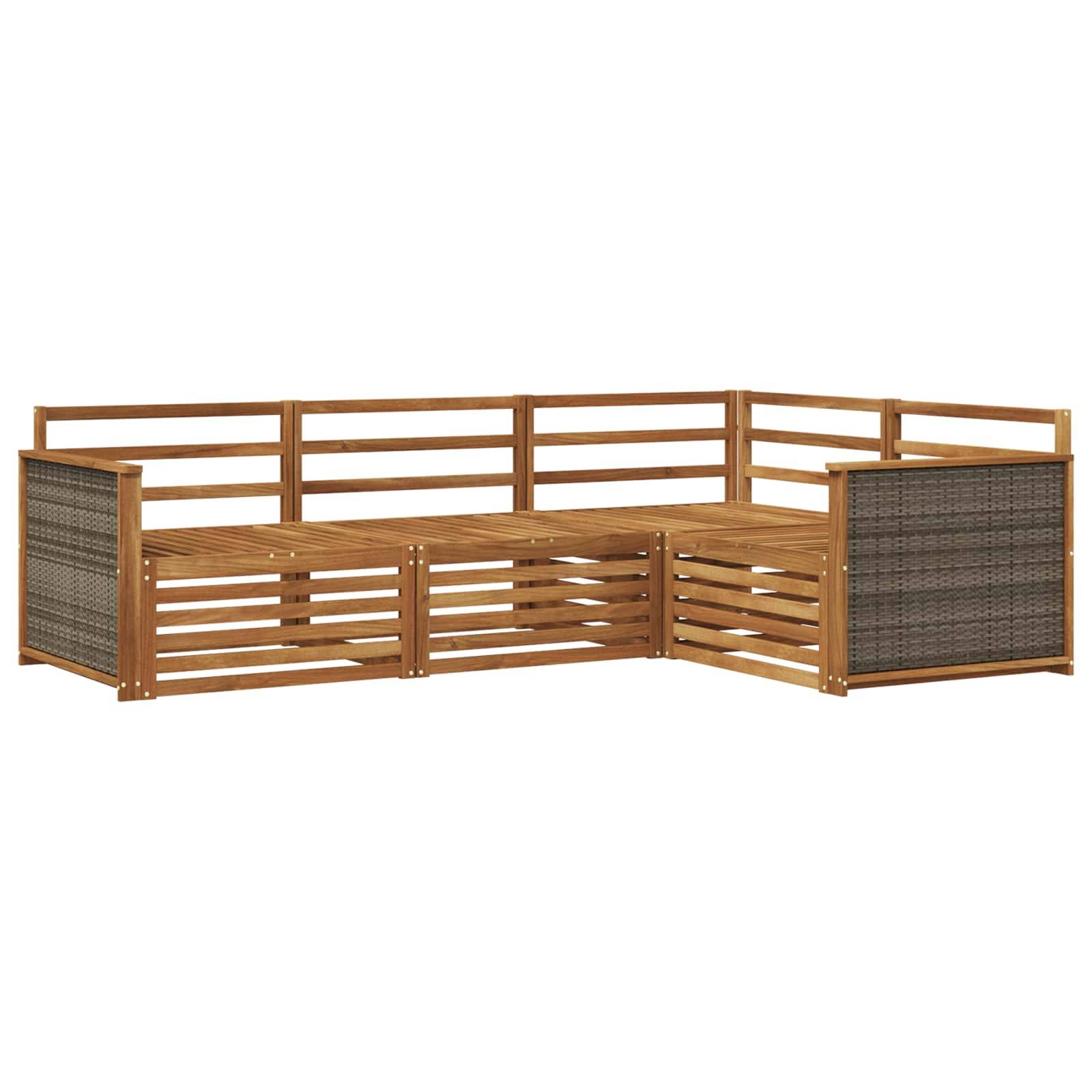 vidaXL Outdoor-Sofagarnitur 4 pcs Natur Massivholz Akazie