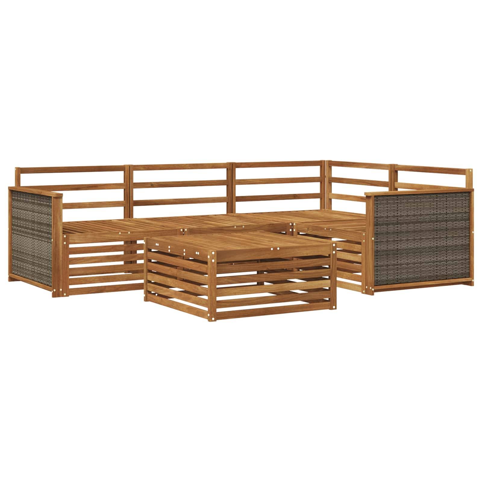 vidaXL Outdoor-Sofagarnitur 5 pcs Natur Massivholz Akazie