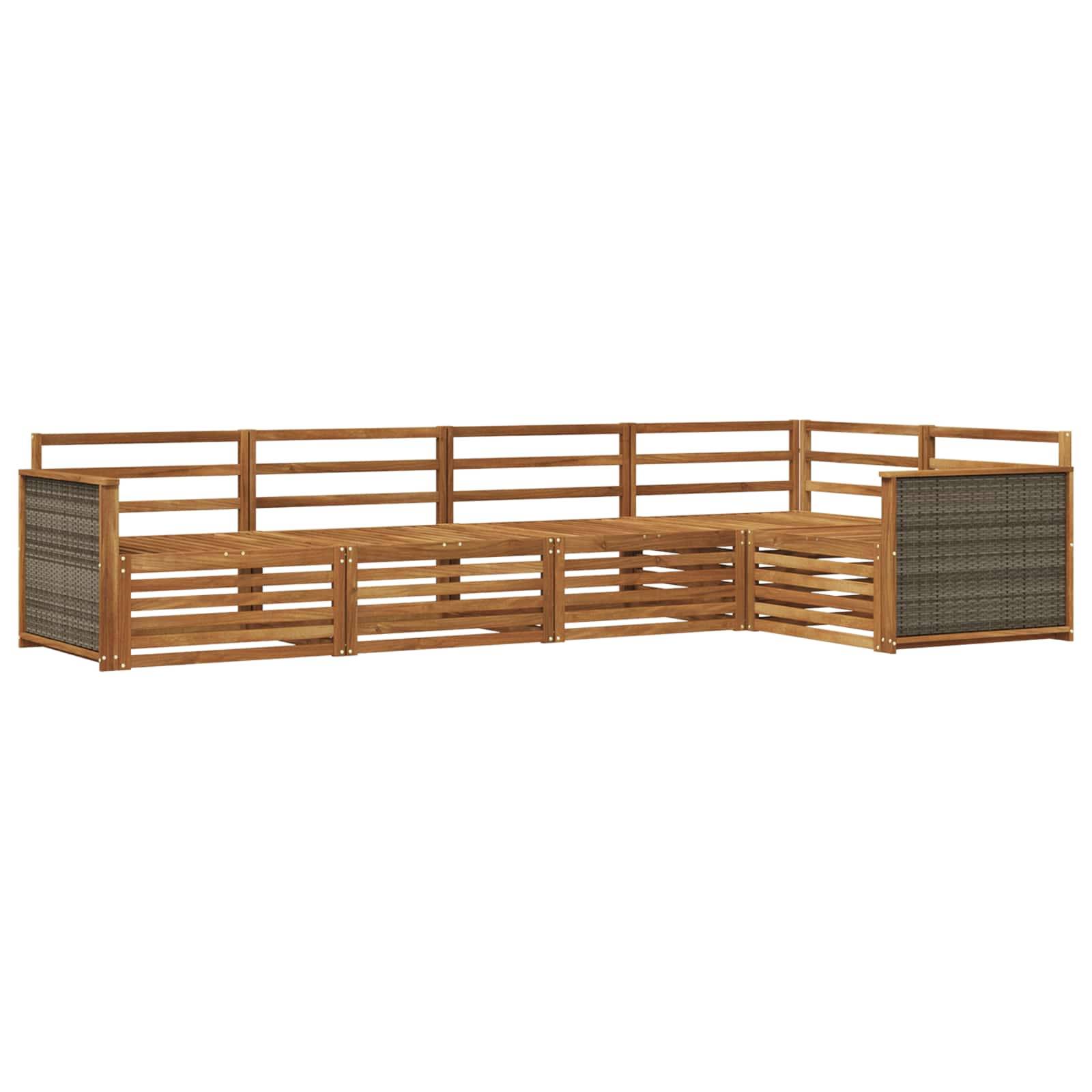 vidaXL Outdoor-Sofagarnitur 5 pcs Natur Massivholz Akazie