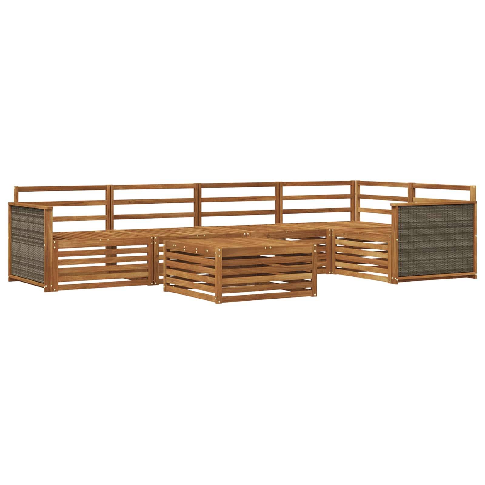vidaXL Outdoor-Sofagarnitur 6 pcs Natur Massivholz Akazie