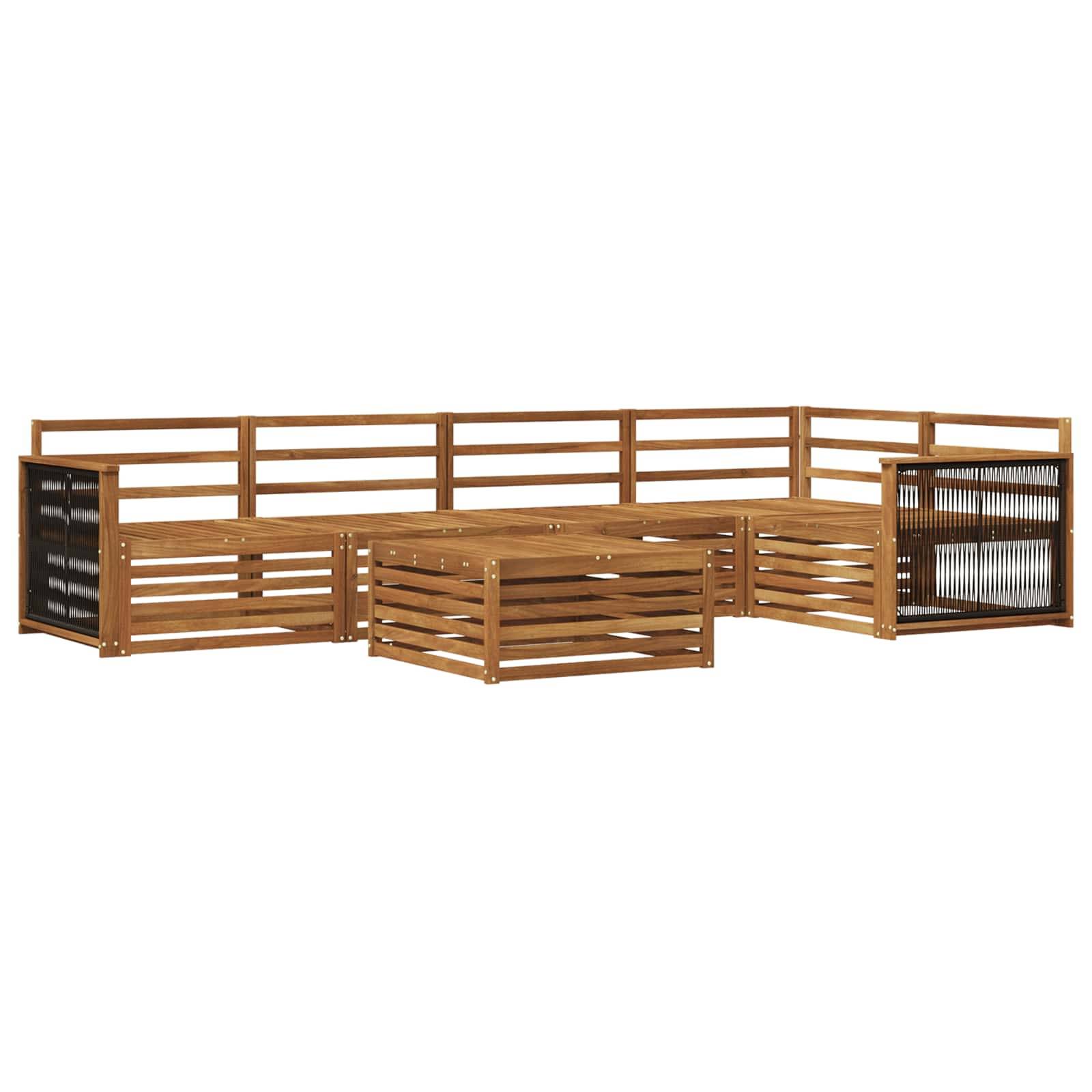 vidaXL Outdoor-Sofagarnitur 6 pcs Natur Massivholz Akazie