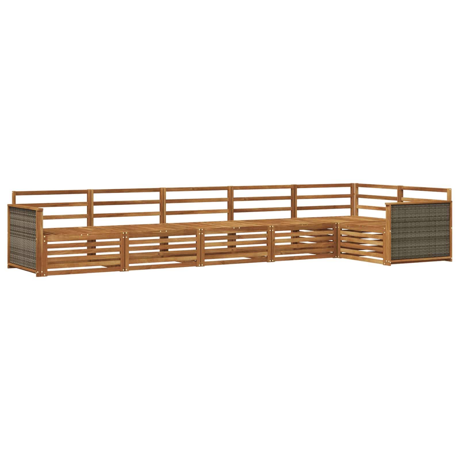 vidaXL Outdoor-Sofagarnitur 6 pcs Natur Massivholz Akazie